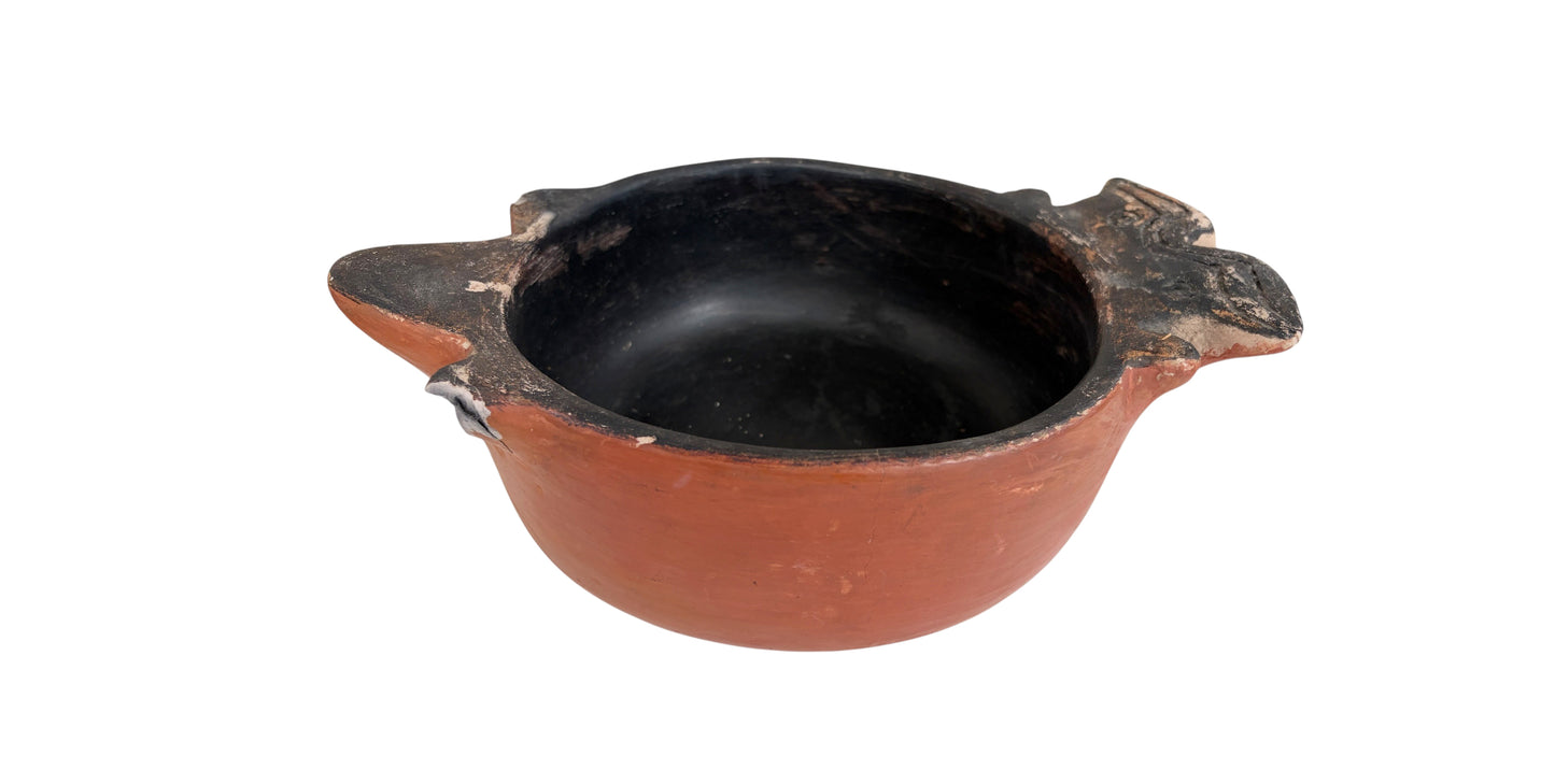 #E Vintage Indigenous Karaja Ceramic Zoomorphic Bowl