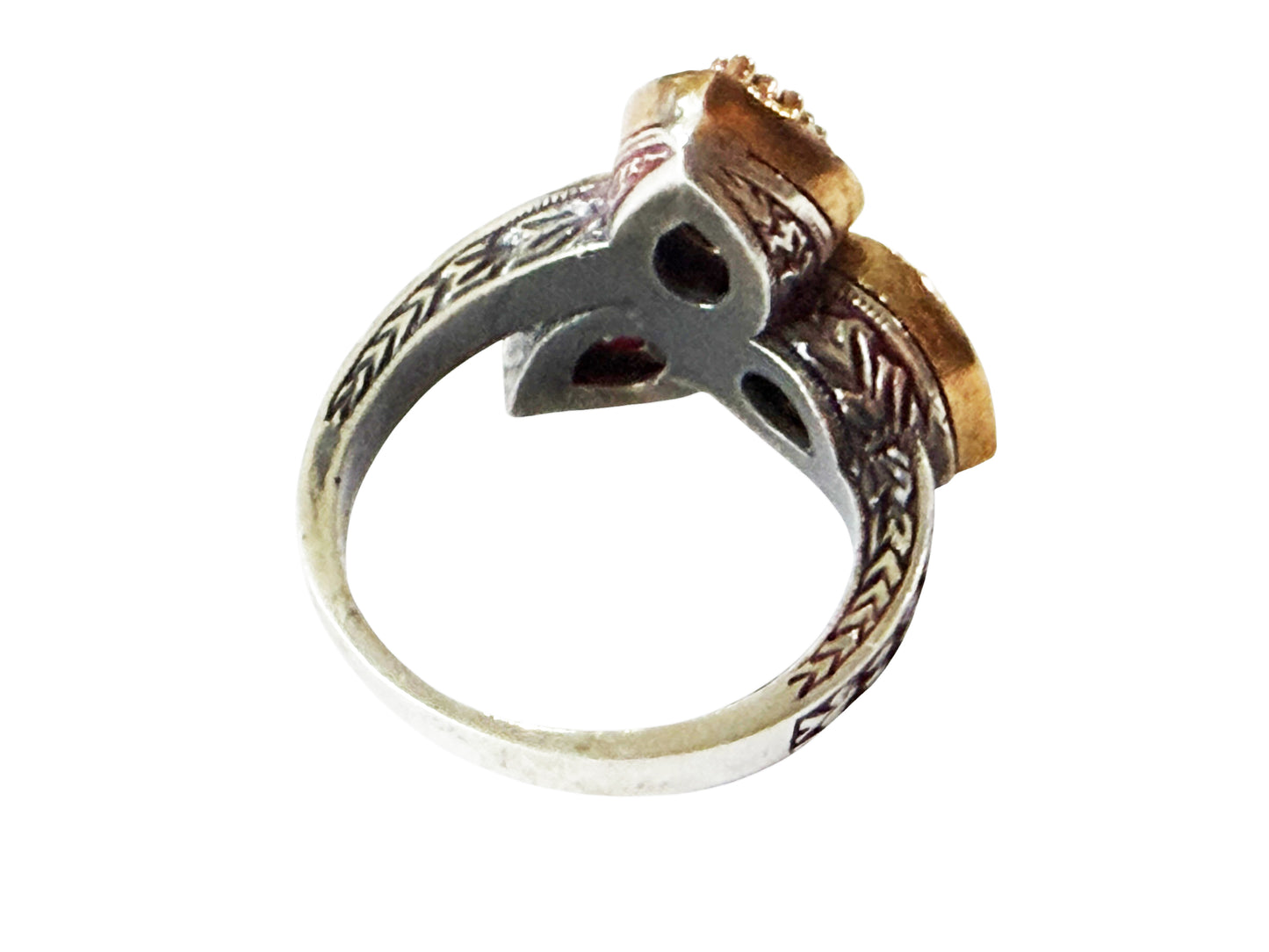 #143 Vintage Simulated Ruby, Emerald, Sapphire & Diamond Ring - 925 Sterling Silver Size 8