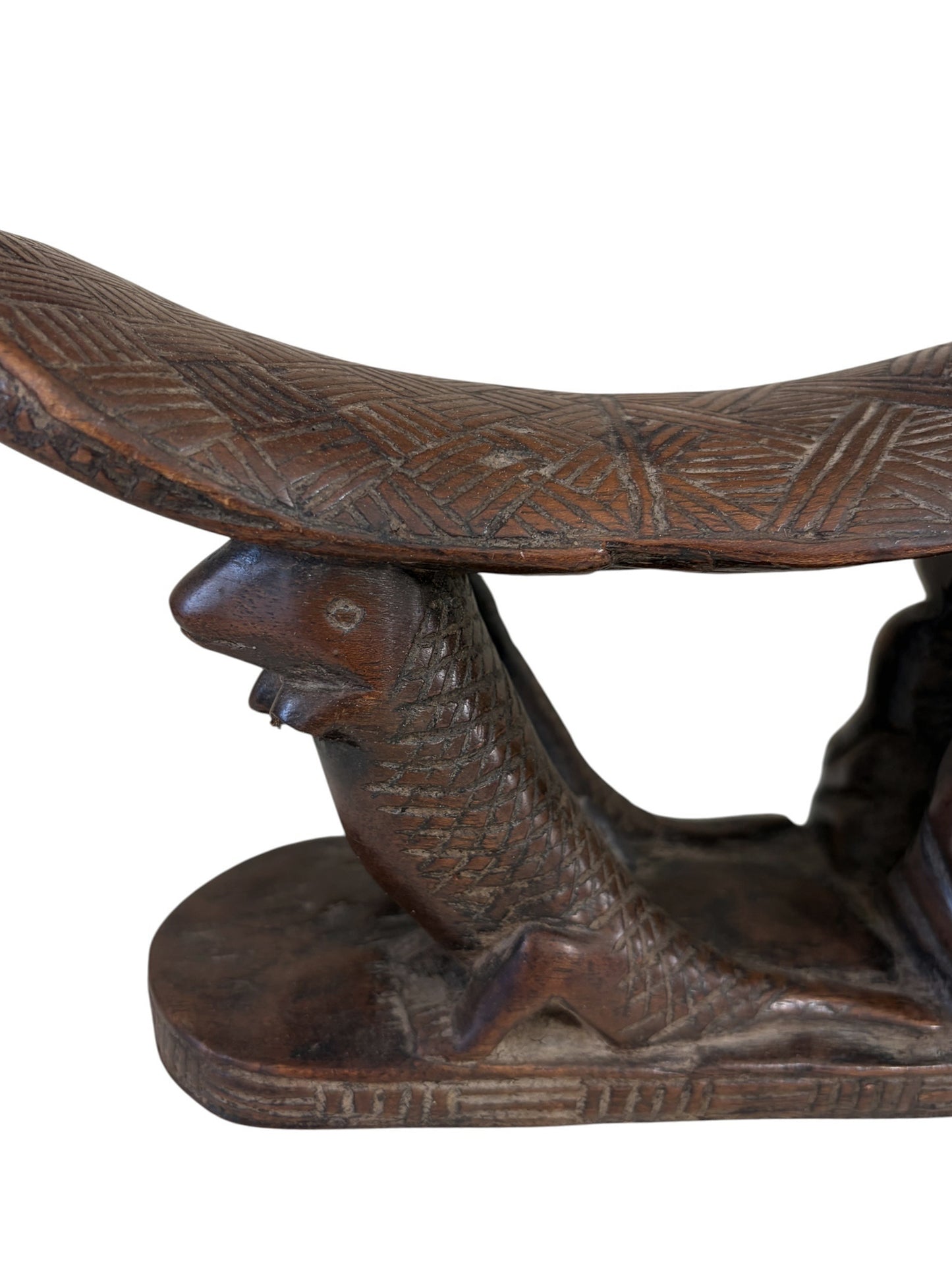 #1267 Rare Find Vintage Chokwe Double Headrest Congo 15"