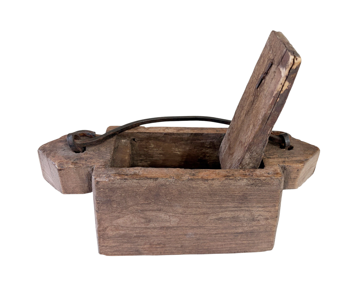 #627 Indian Teak Ghee Pot From Rajasthan - 19th Century