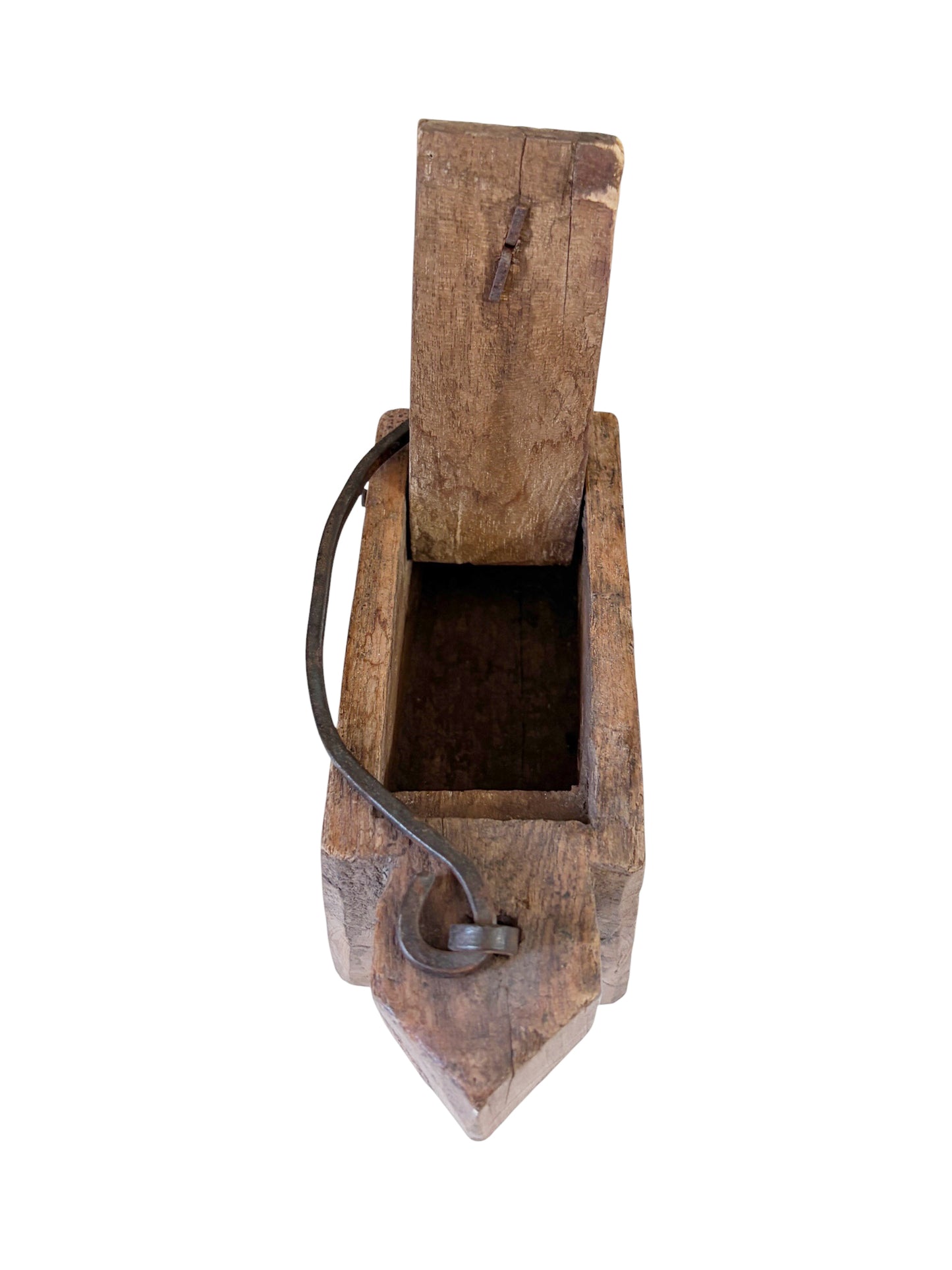 #627 Indian Teak Ghee Pot From Rajasthan - 19th Century