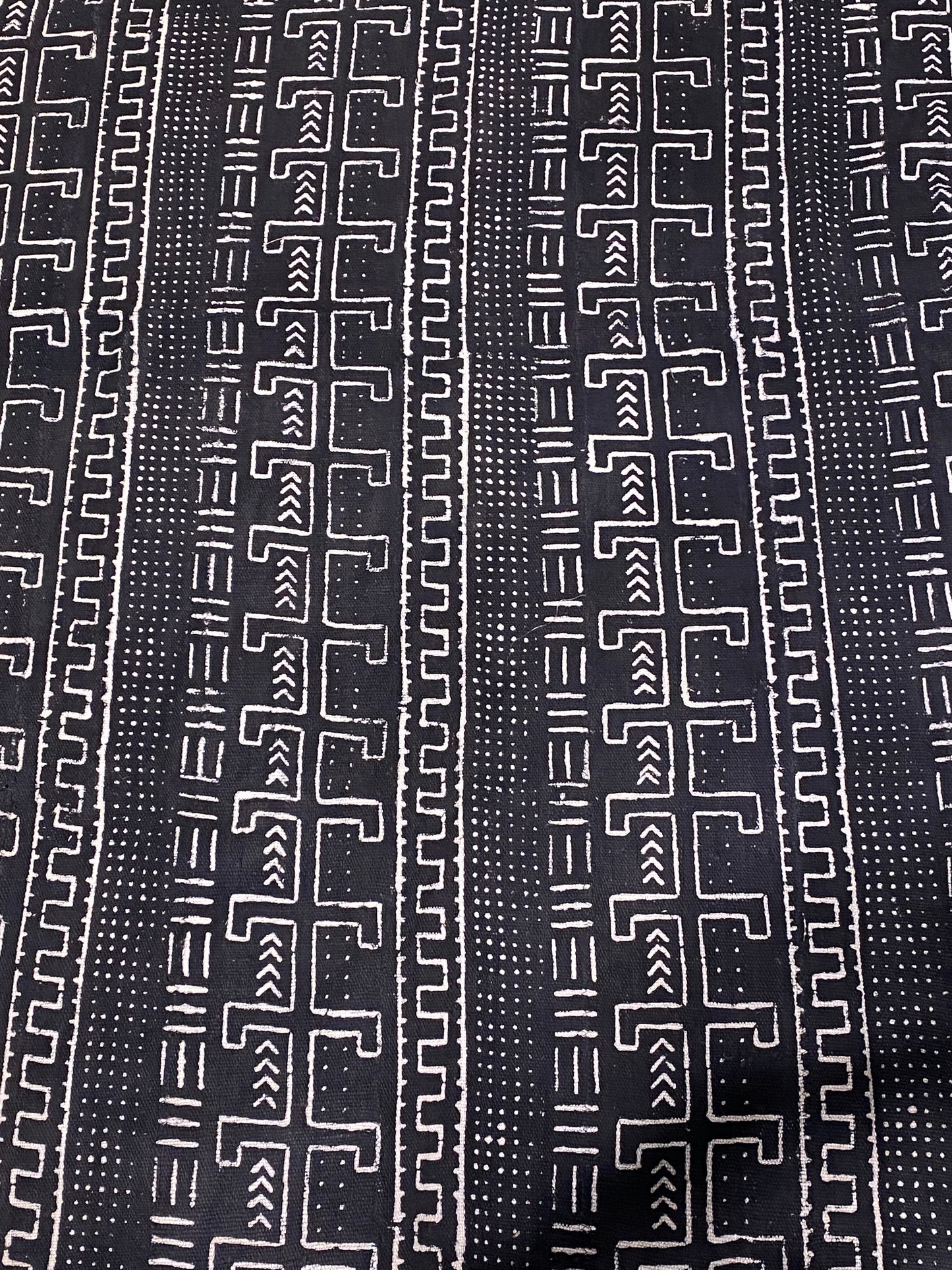 # 7312 African Black and White Mud Cloth Textile Mali 41" by 61"