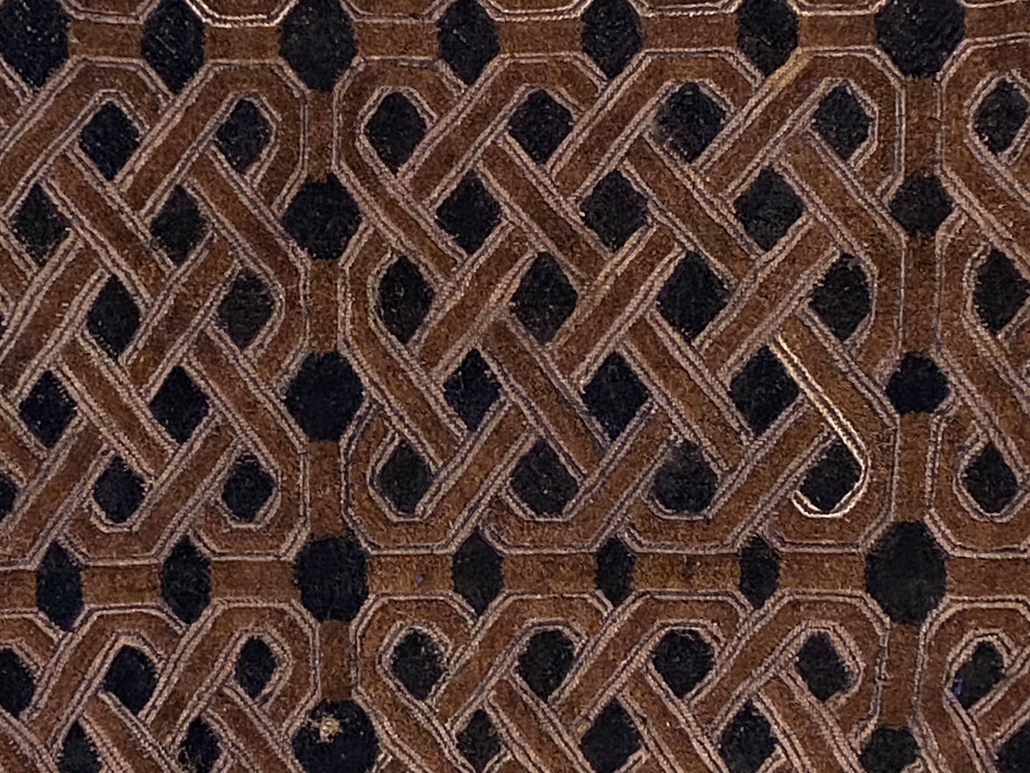 #6700 Vintage  African Kuba Kasai Velvet Raffia Textile Zaire 23" by 25"