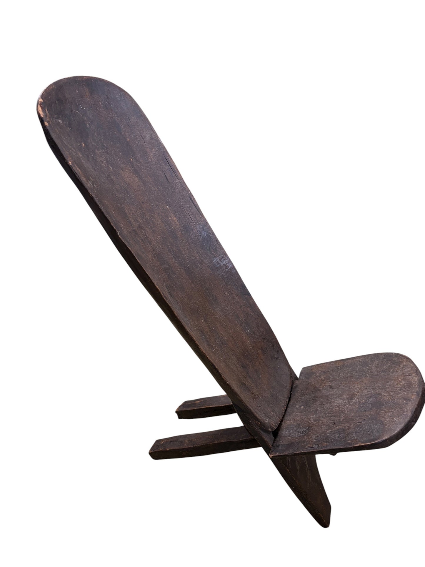 #1269 Small Kids Chair Senufo Stargazer Solid Wood Folding Chair Ivory Coast