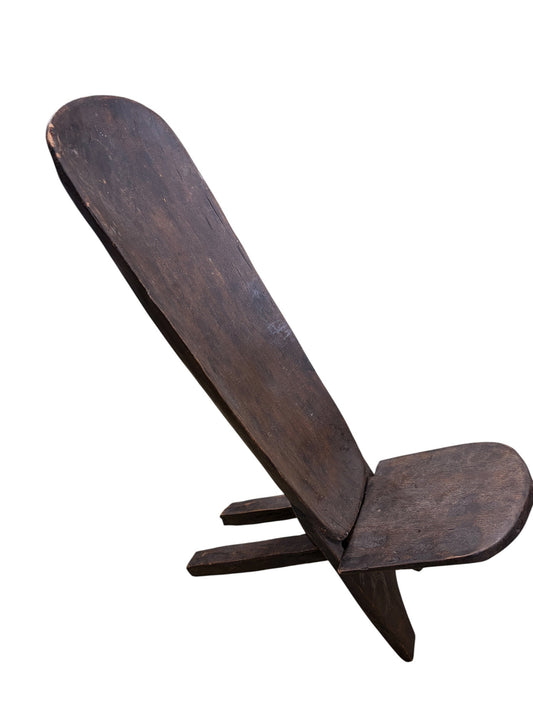 #1269 Small Kids Chair Senufo Stargazer Solid Wood Folding Chair Ivory Coast