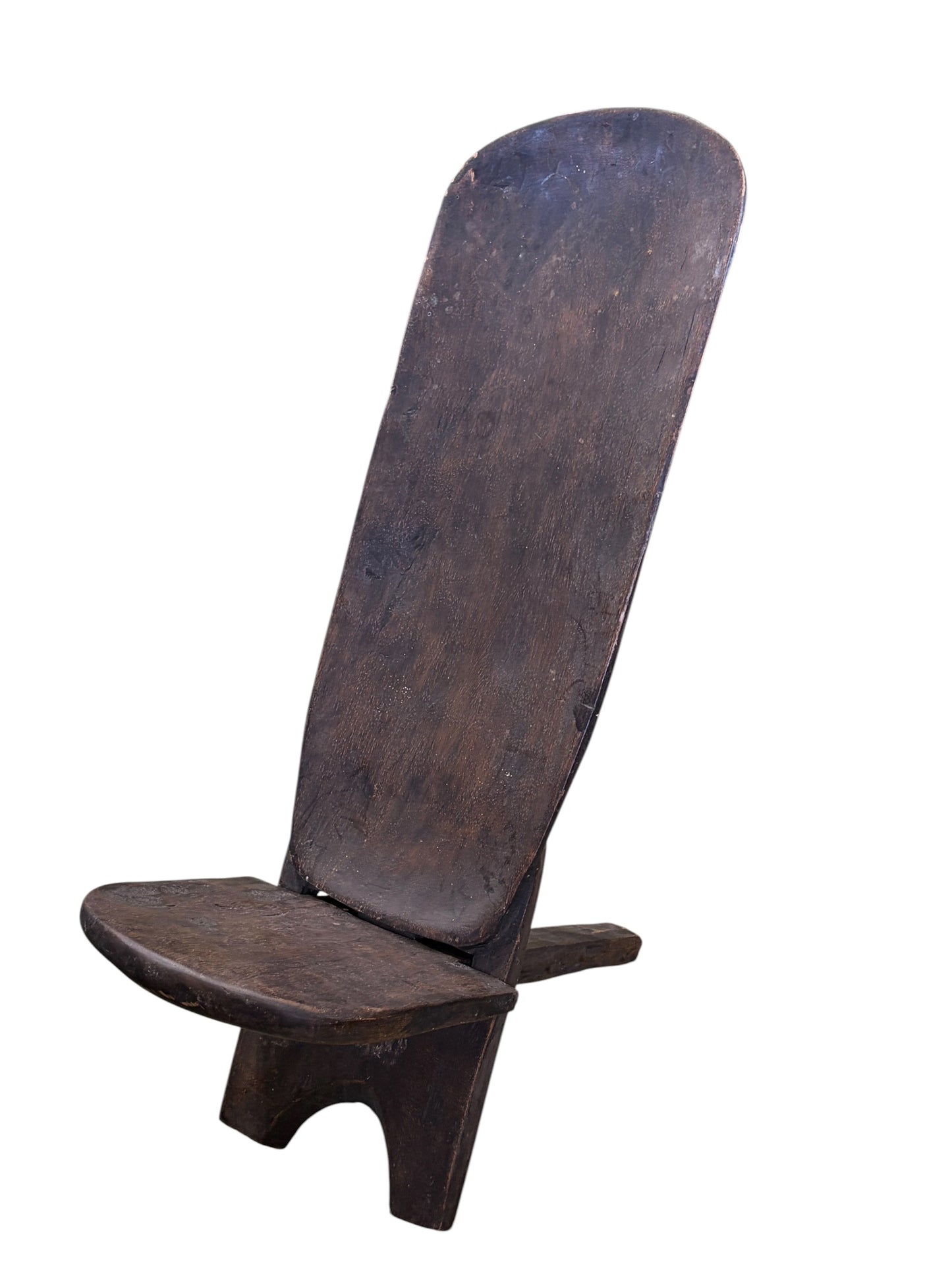 #1269 Small Kids Chair Senufo Stargazer Solid Wood Folding Chair Ivory Coast