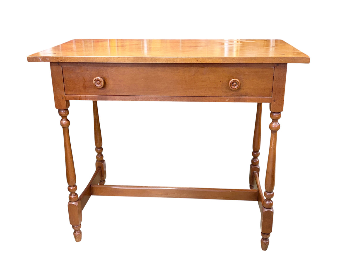 #221 Vintage 1960s American Colonial Solid Cherry Wood Tavern /Writing Desk