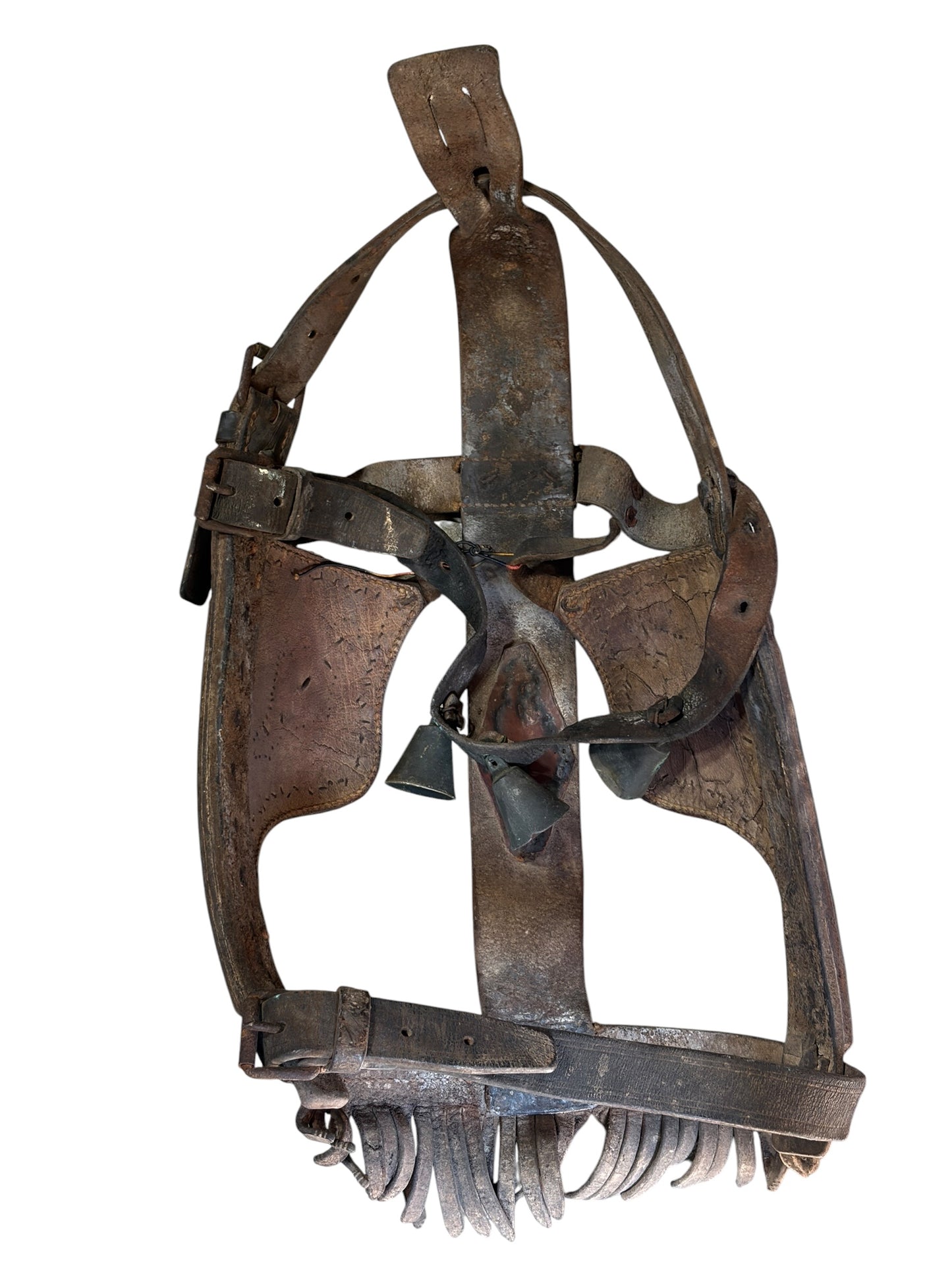#I Antique Leather Horse Bridle W/Blinders