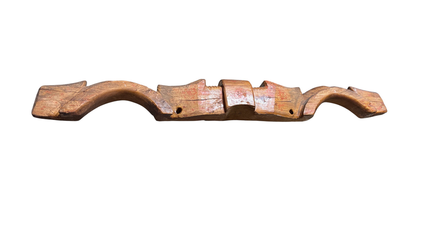 #K Antique European Wood  Double Yoke Oxen Holder