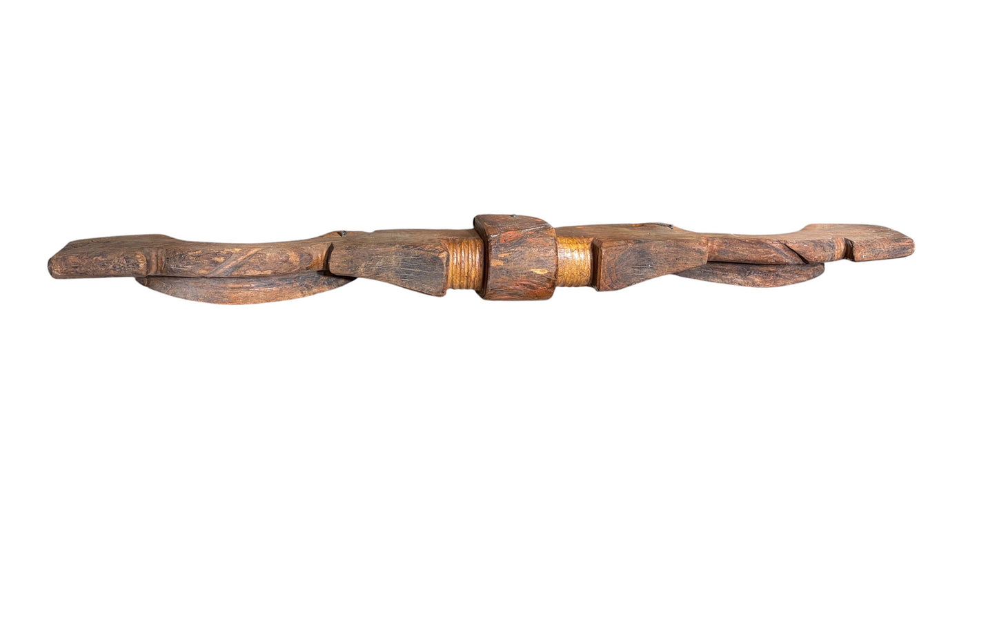 #K Antique European Wood  Double Yoke Oxen Holder