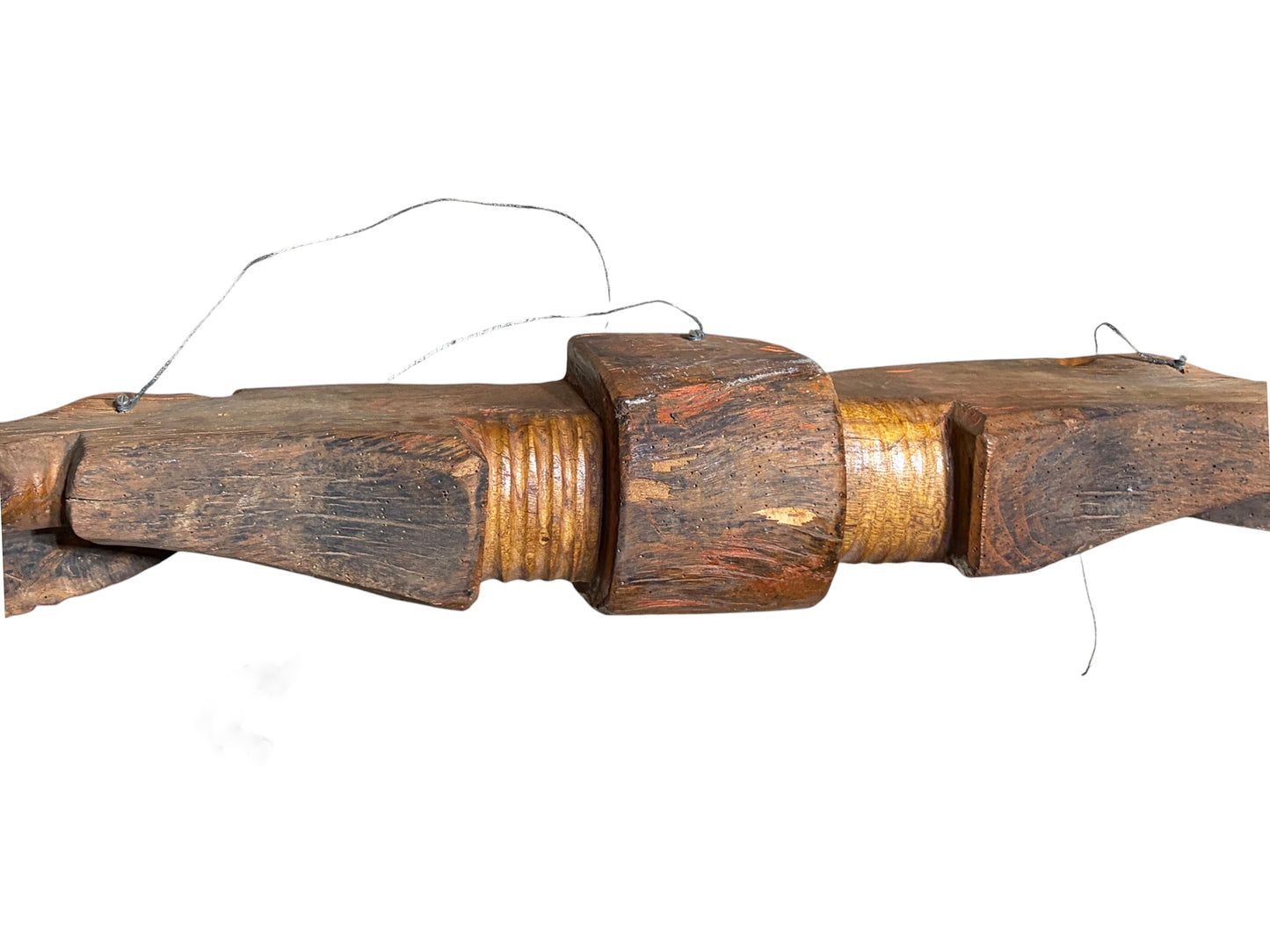 #K Antique European Wood  Double Yoke Oxen Holder