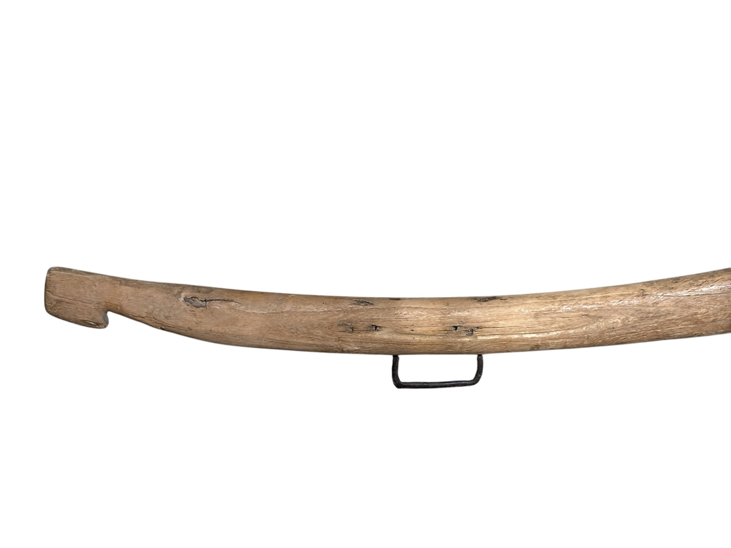 #L Antique Double Horse Collar Harness, Wood, Iron, Brass Yoke, Primitive, Wall Hanging, 1900s