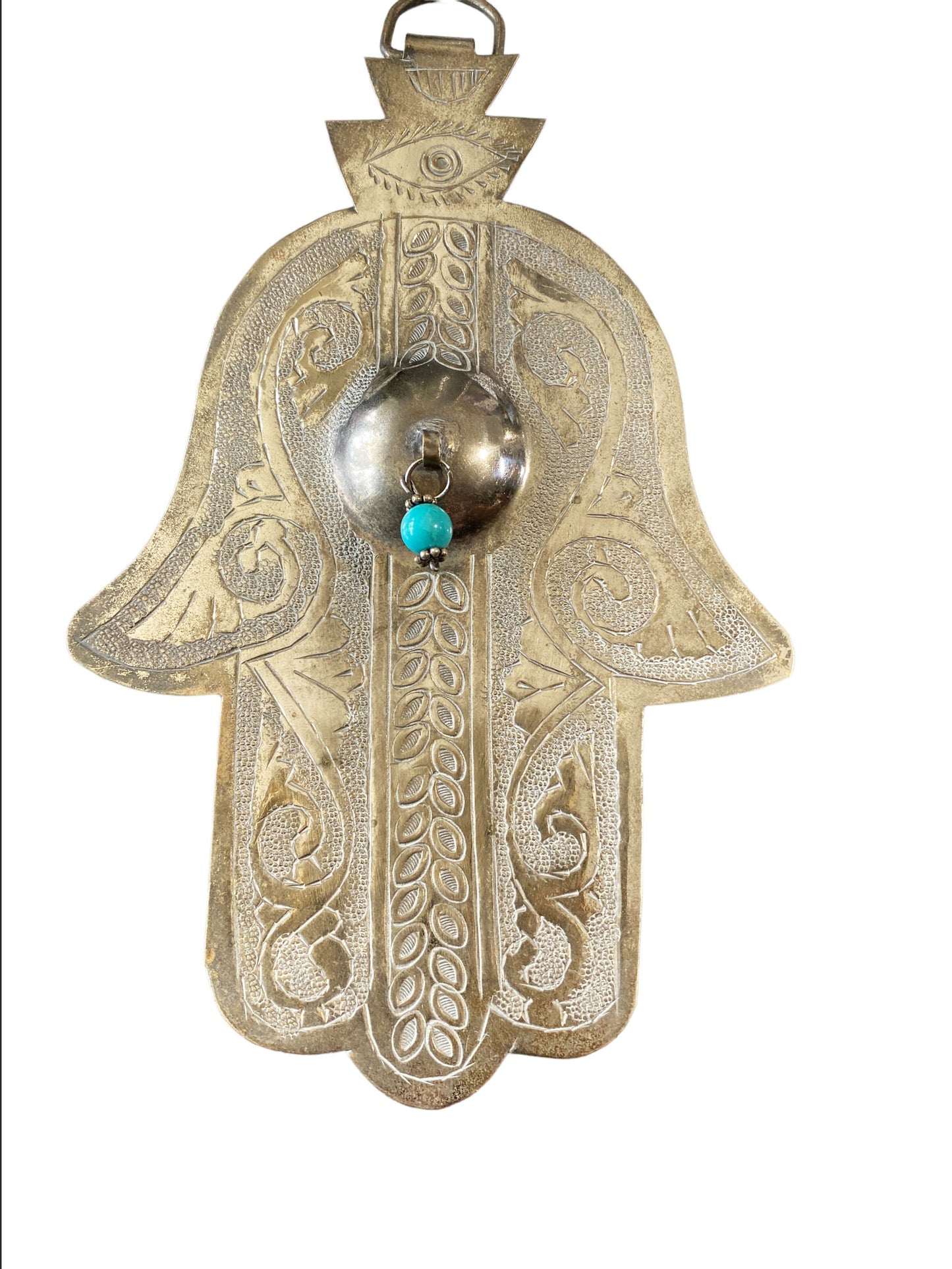 #5506 Moroccan Pendant Amulet Khamsa /Hand Of Fatima  7.5" H