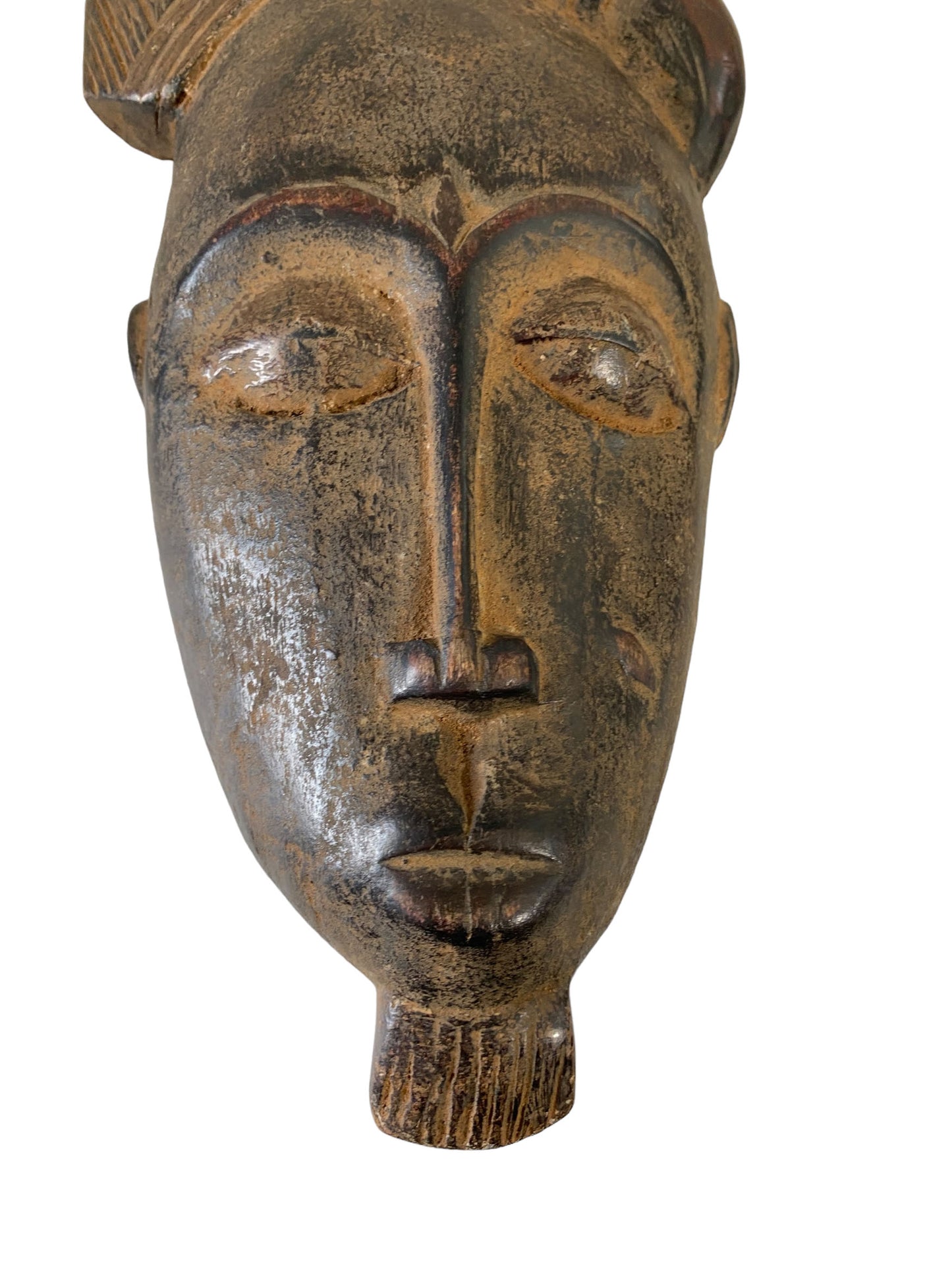 #5609Superb African Baule Portrait Mask Cote D'ivoire 14" H
