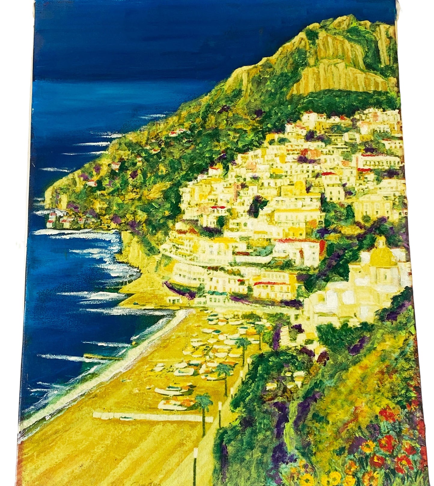 #7050 Costa d'Amalfi Embellished Giclee Painting  16" by 12"