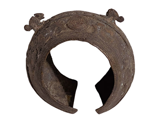 #408  Exquisite Vintage Bronze Chameleon Bracelet Gan Burkina Faso  2.75" H by 5" W