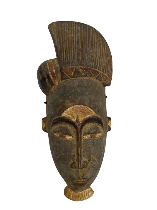 #5519 Superb African Baule Portrait Mask Cote D'ivoire 14" H