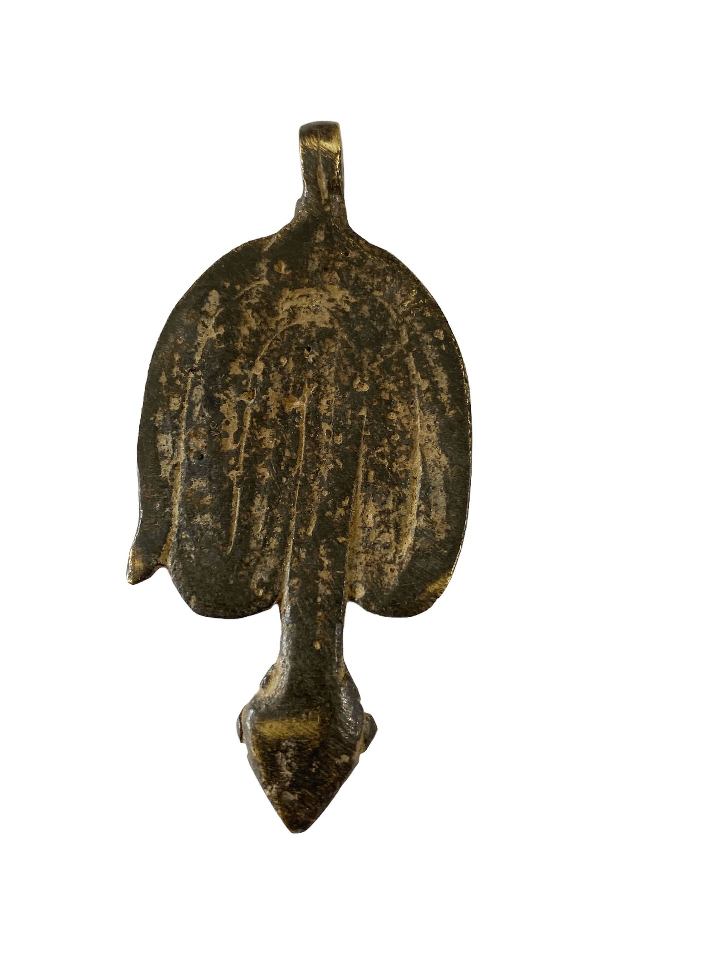 #5673 Superb Gan Bronze Amulet Pendant of Ornate Serpent Burkina Faso Africa