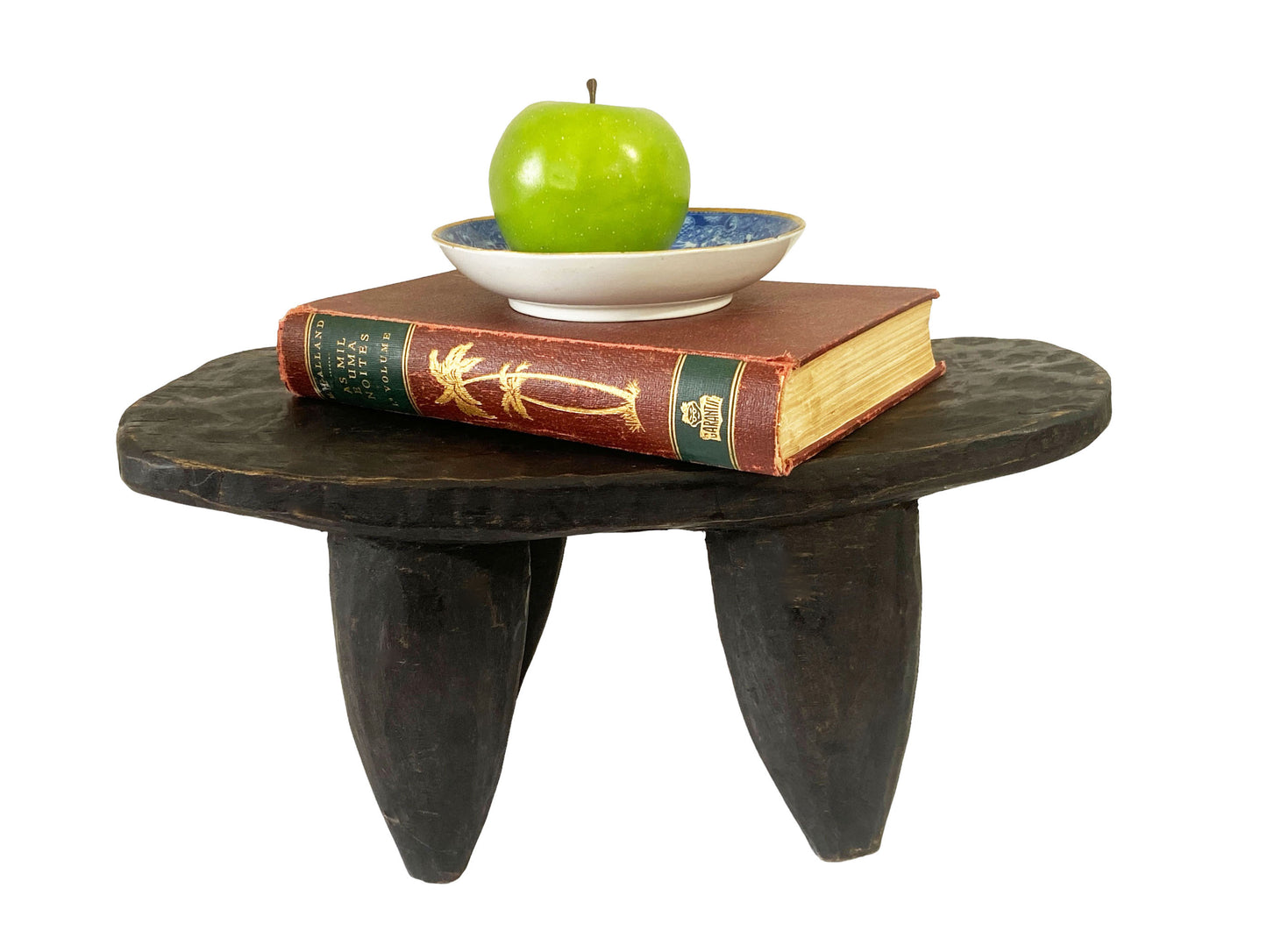 # 5485 Vintage African Carved Wood Senufo Table/Stool 14.5"W