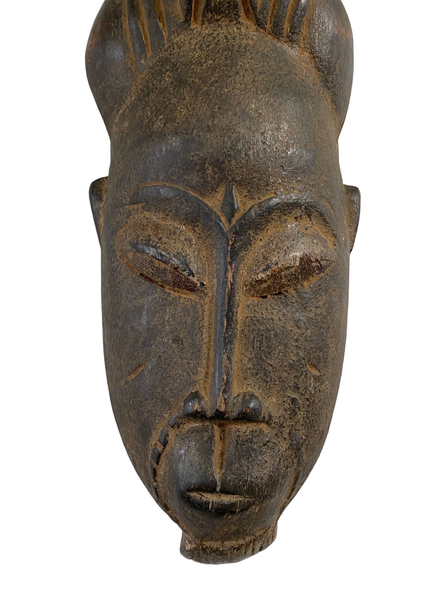 #5606 Superb African Baule Portrait Mask Cote D'ivoire 15" H