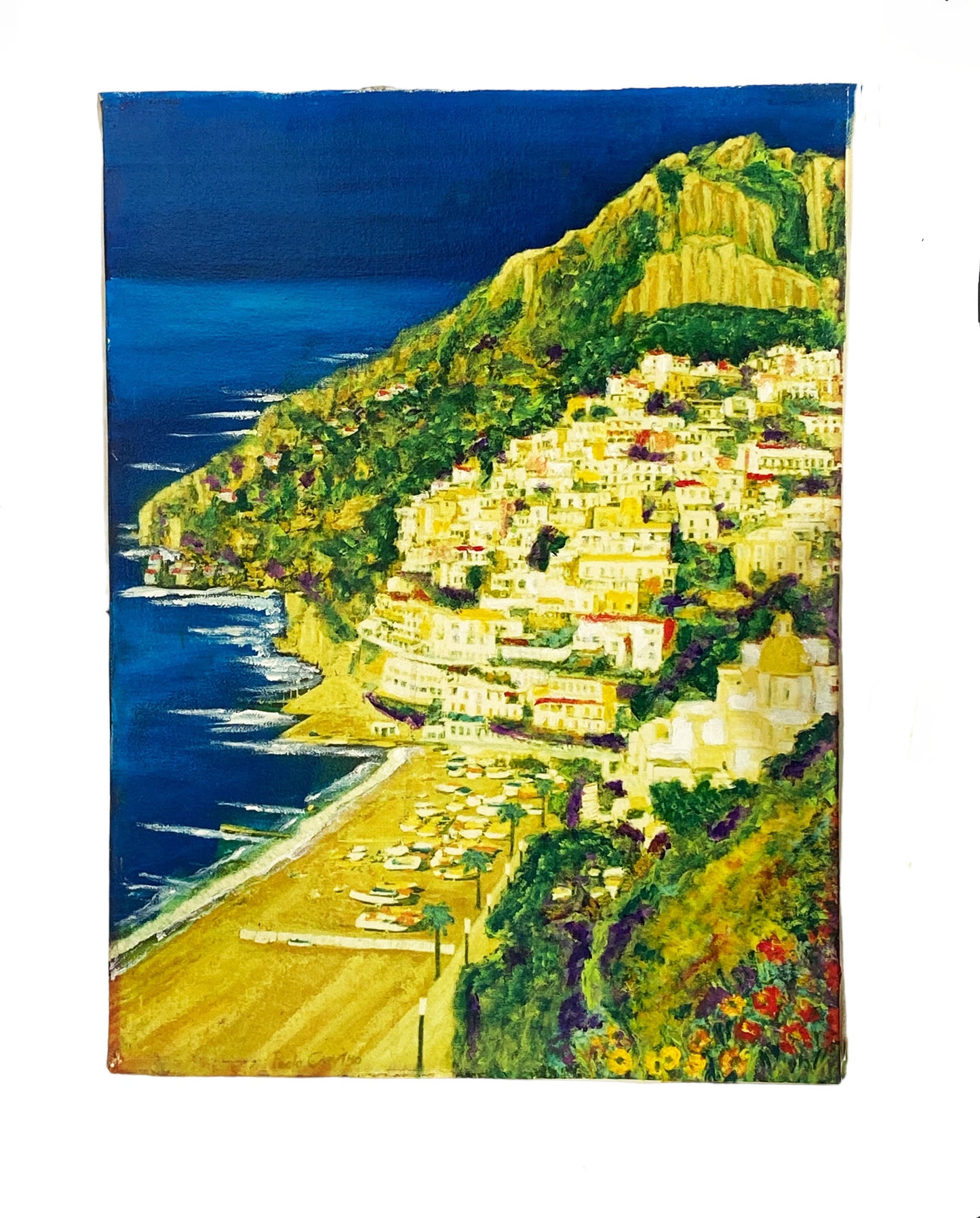 #7050 Costa d'Amalfi Embellished Giclee Painting  16" by 12"