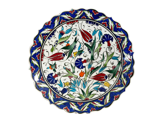 #5639 Ottoman Iznik Carnation & Tulip Pattern Plate 9" D