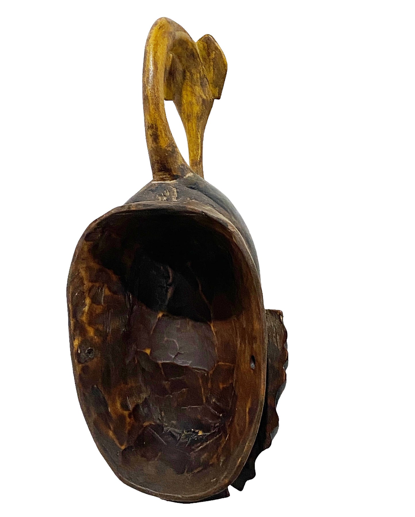 #5813 Vtg African Guru Portrait Bird Mask Cote d'Ivoire 14" H