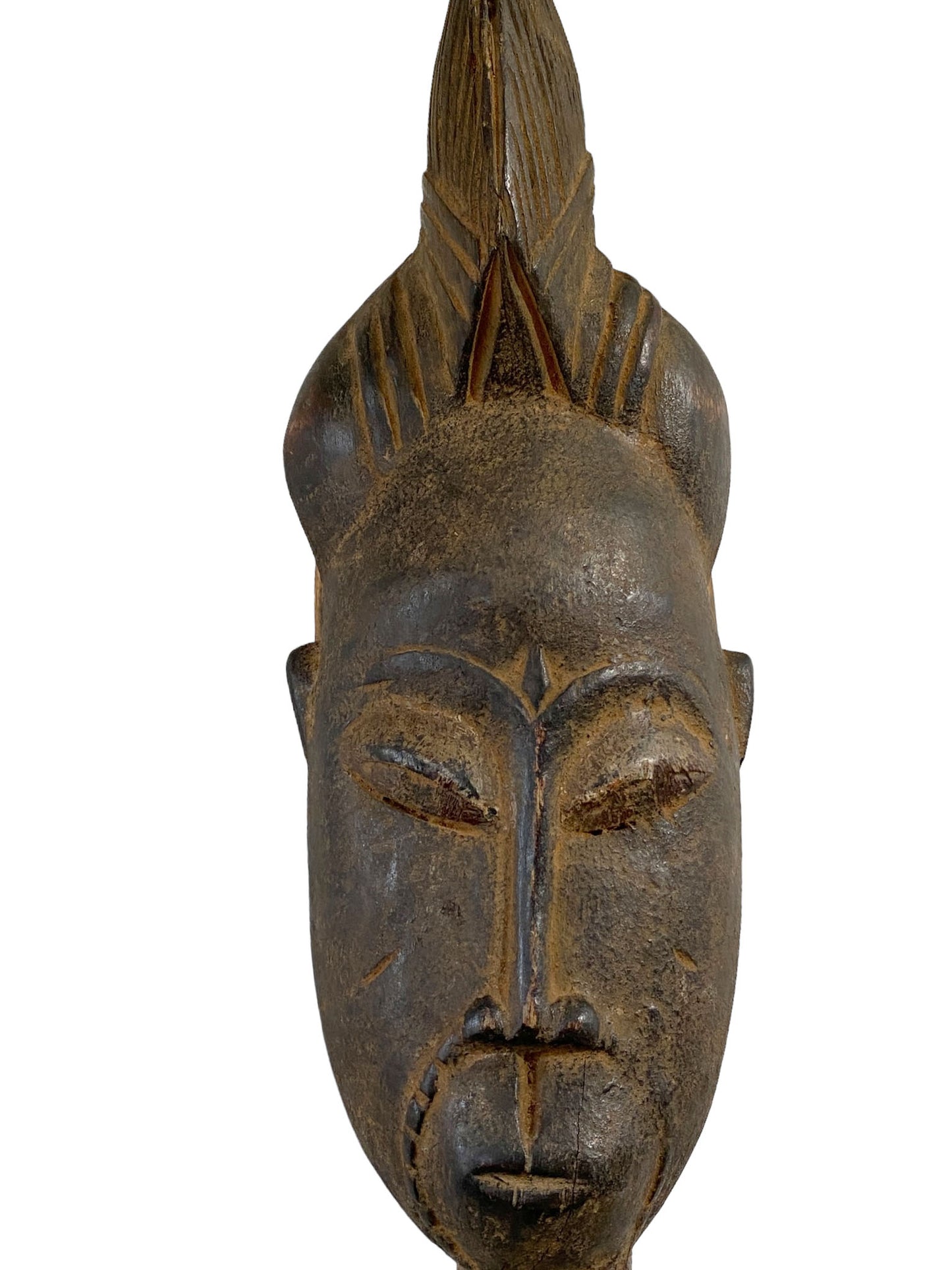 #5606 Superb African Baule Portrait Mask Cote D'ivoire 15" H