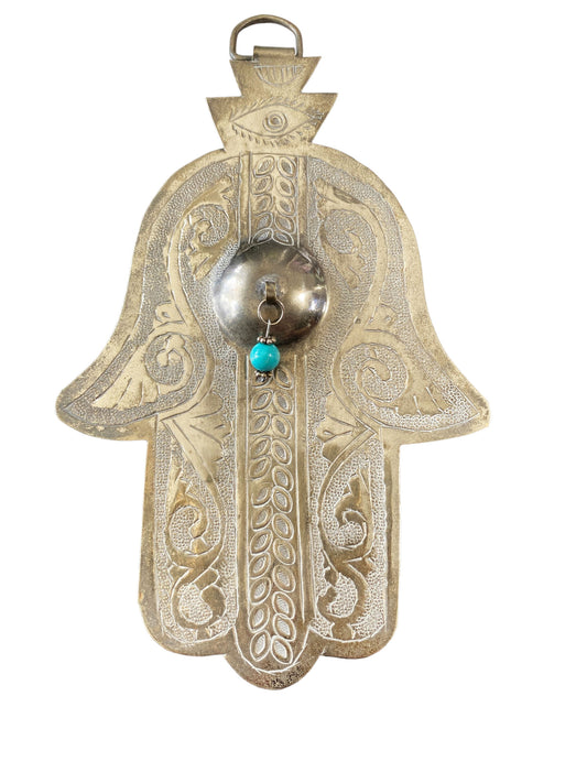 #5506 Moroccan Pendant Amulet Khamsa /Hand Of Fatima  7.5" H