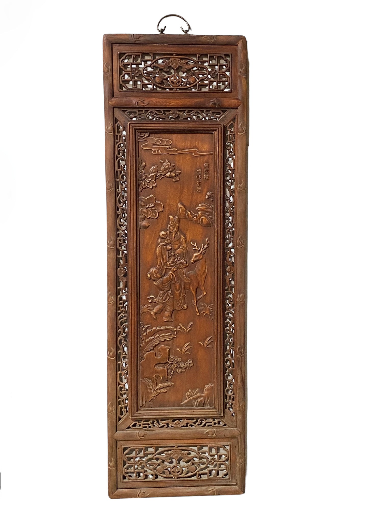 #5537 Chinoiserie Wood Wall Panel W/Figures 49" H