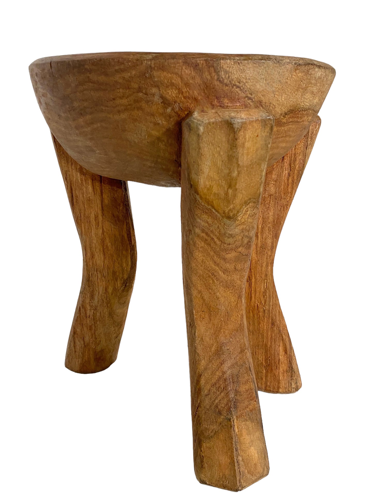 #5824 African Vintage Carved Wood Milk Stool Hehe Gogo People Tanzania 12" H