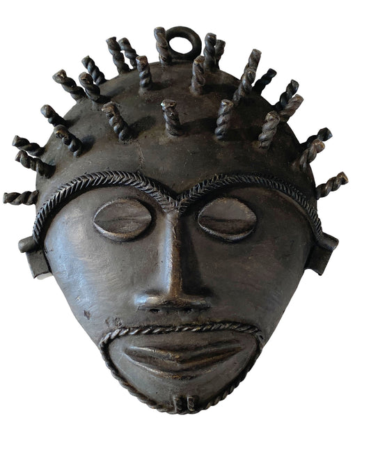 # 7021 African Baule Bronze Passport Mask 7" h