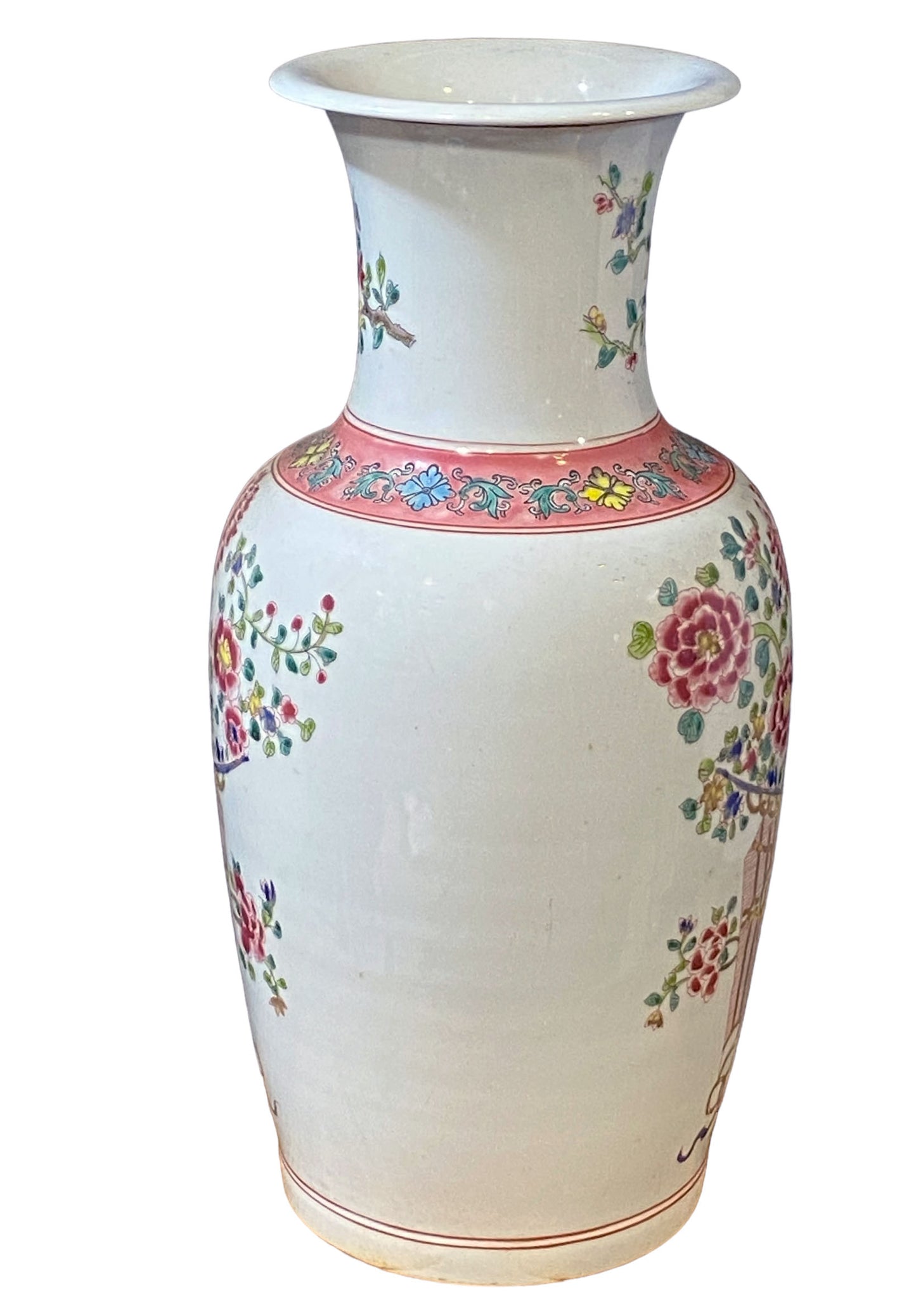 #1642/4287  Superb Elegant Chinoiserie Porcelain Famille Rose 16" h