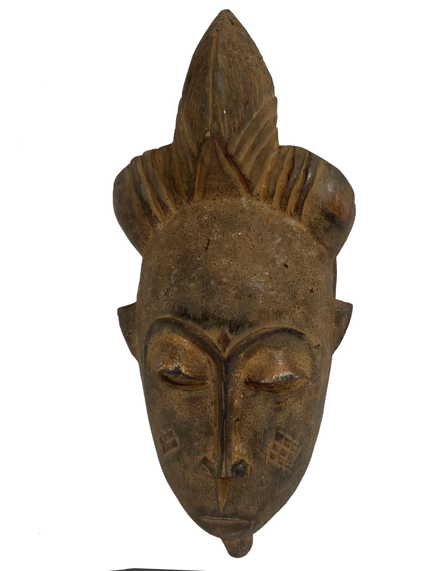 #5484 Superb African Baule Portrait Mask Cote D'ivoire 14" H