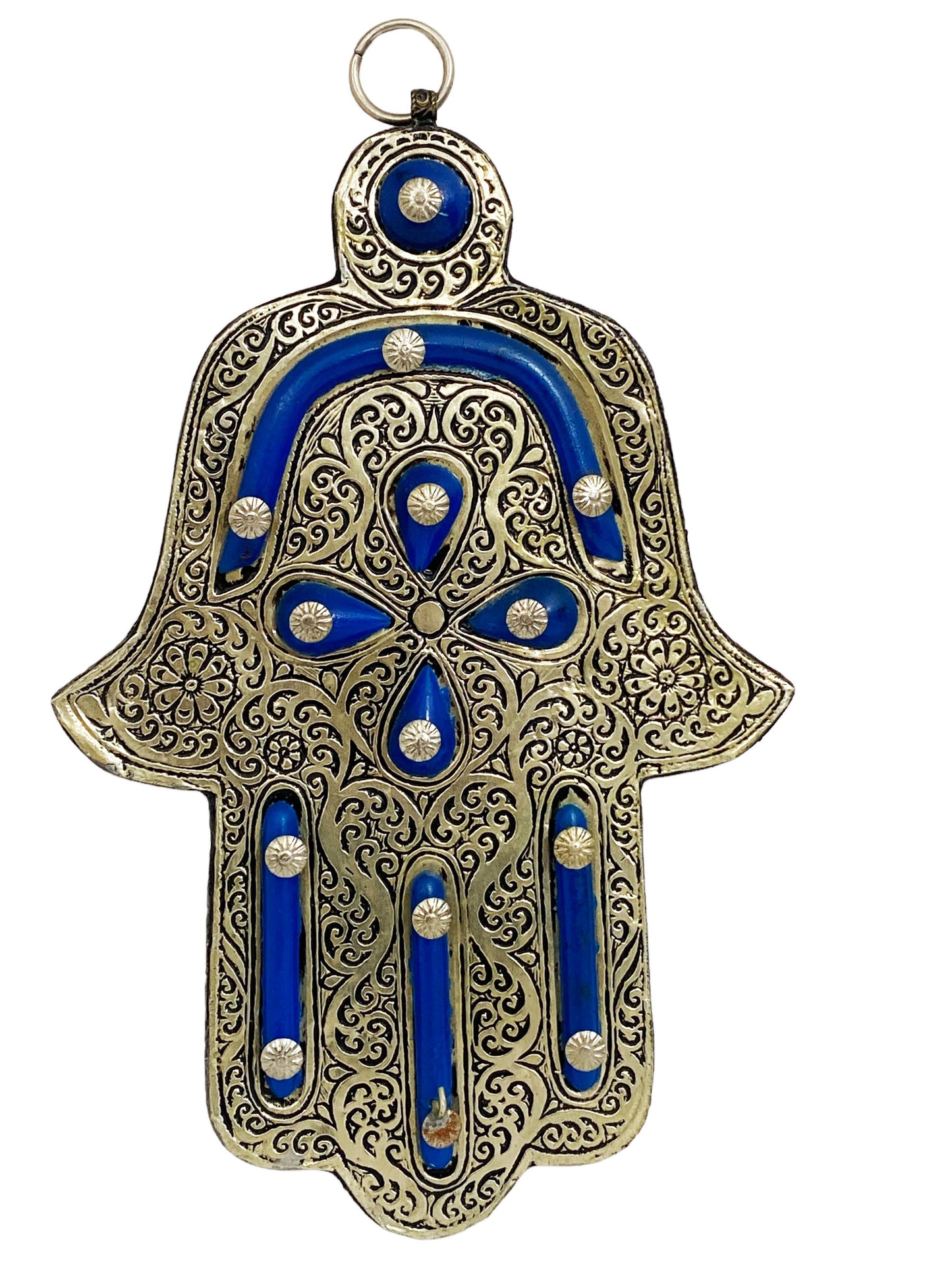 #5507 Large Moroccan Pendant Amulet Khamsa /Hand Of Fatima  11" H