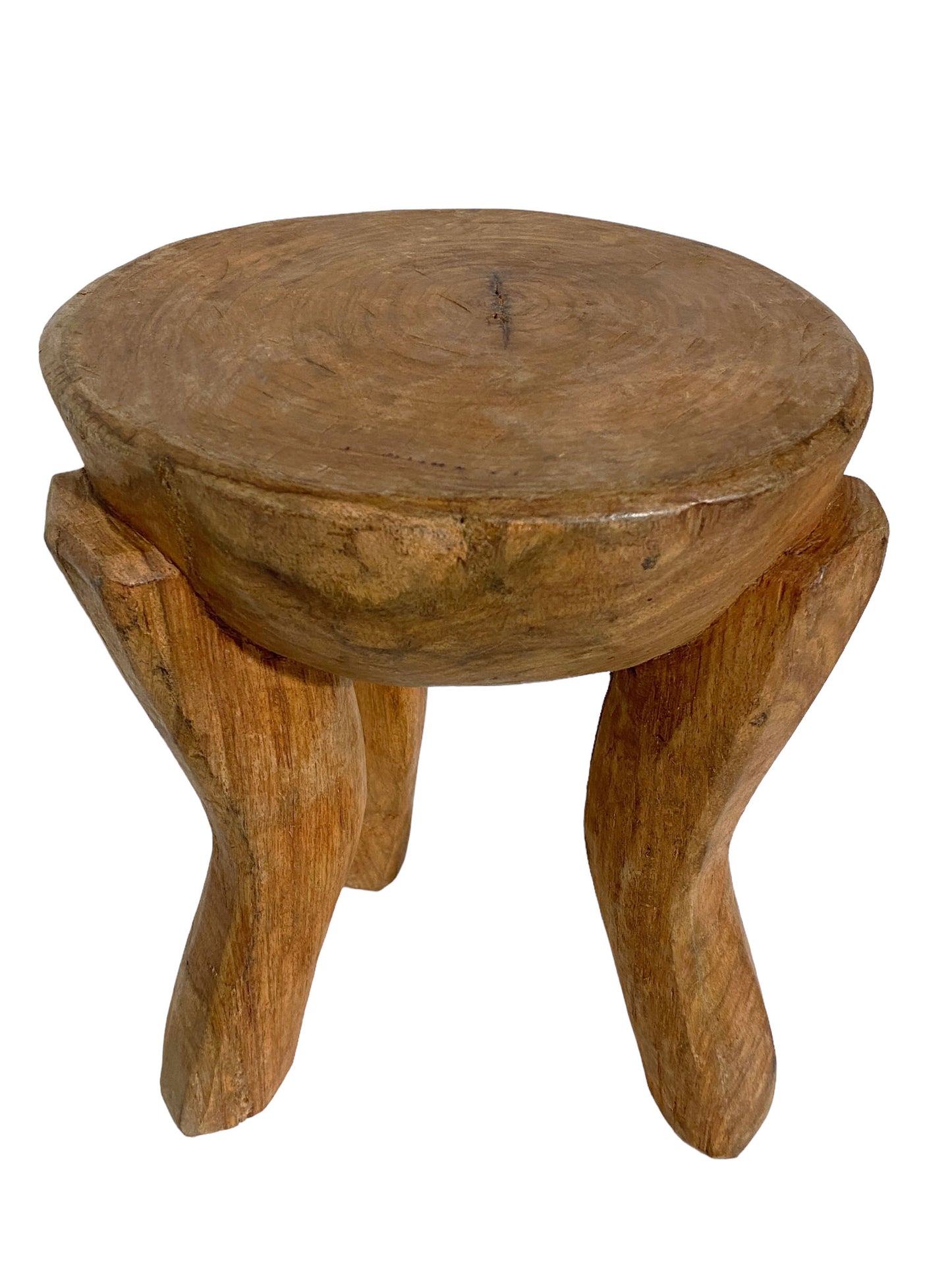 #5824 African Vintage Carved Wood Milk Stool Hehe Gogo People Tanzania 12" H