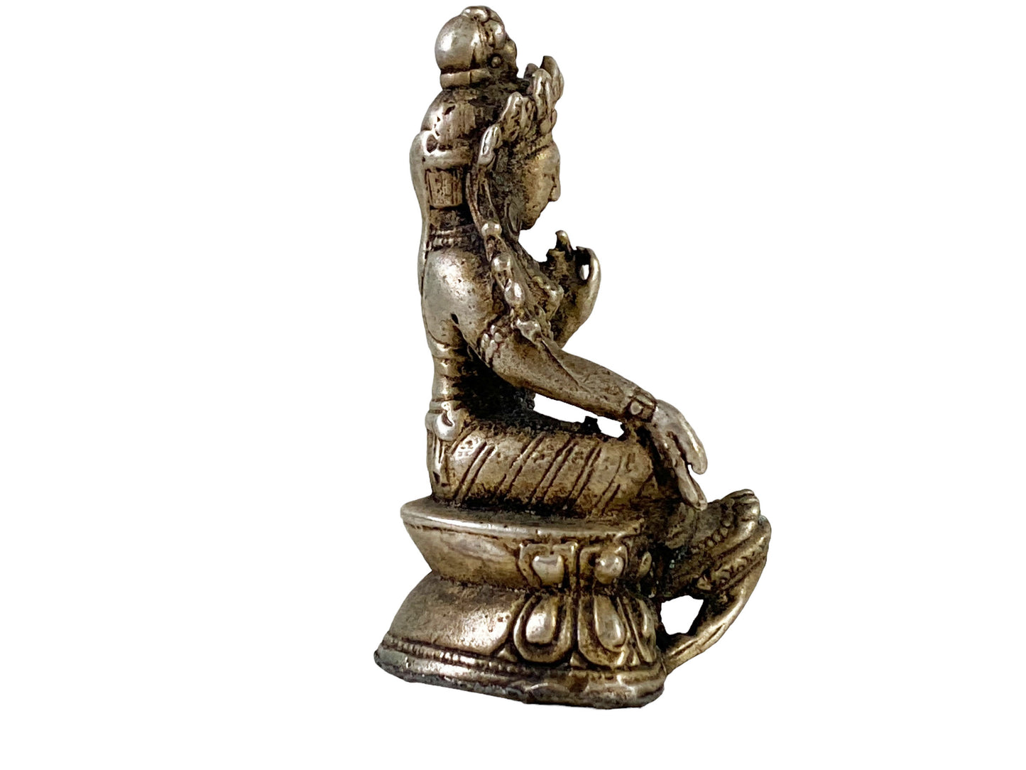 #5628 Old Bronze Seating Touching Buddha 2.25" H