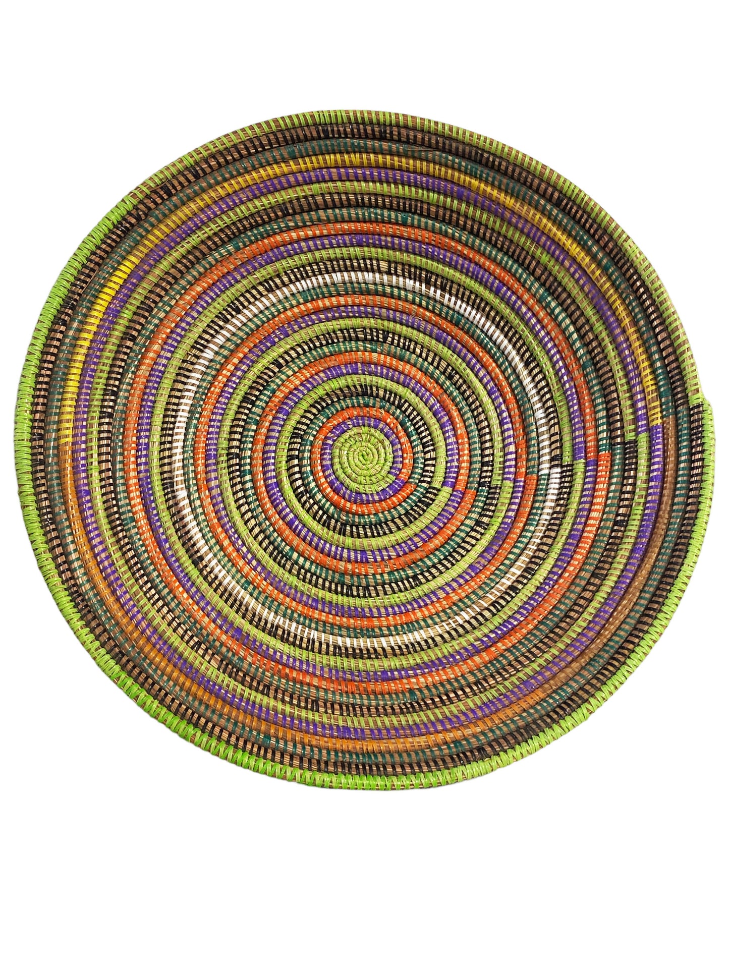 #5690  Large Handmade Woven Wolof Basket From Senegal 19.5" Diameter