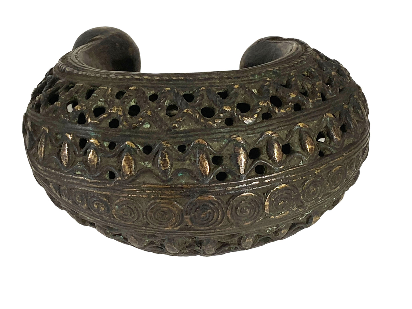 #5237 Vintage Benin Bronze Bracelet Trade Currency Nigeria