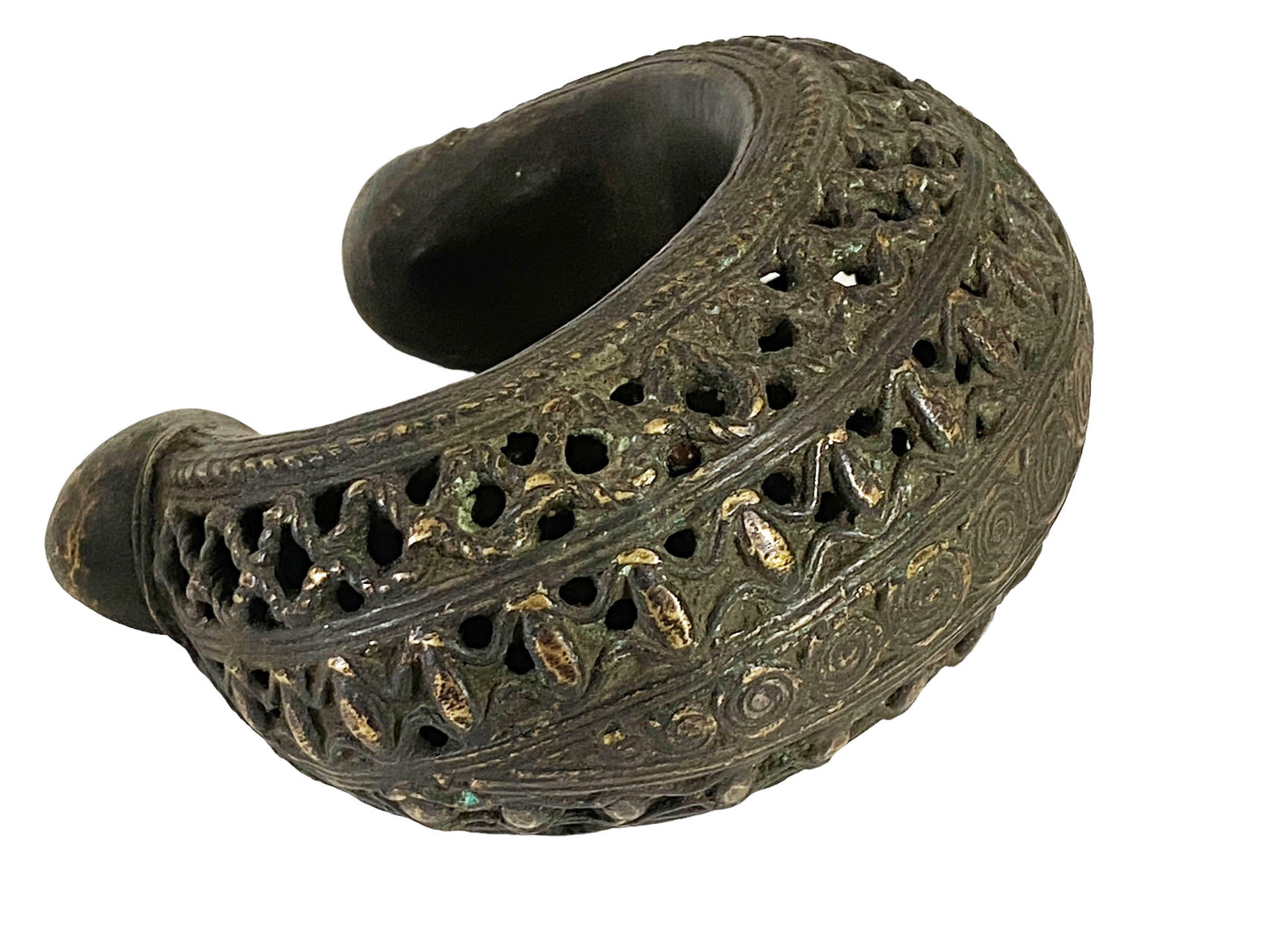 #5237 Vintage Benin Bronze Bracelet Trade Currency Nigeria