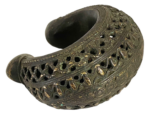#5237 Vintage Benin Bronze Bracelet Trade Currency Nigeria