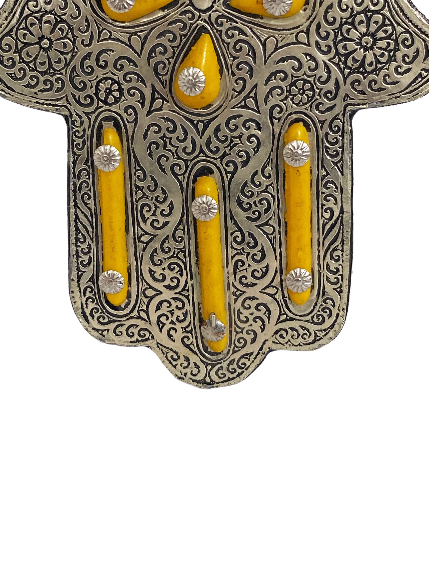 #5508 Large Moroccan Pendant Amulet Khamsa /Hand Of Fatima  11" H