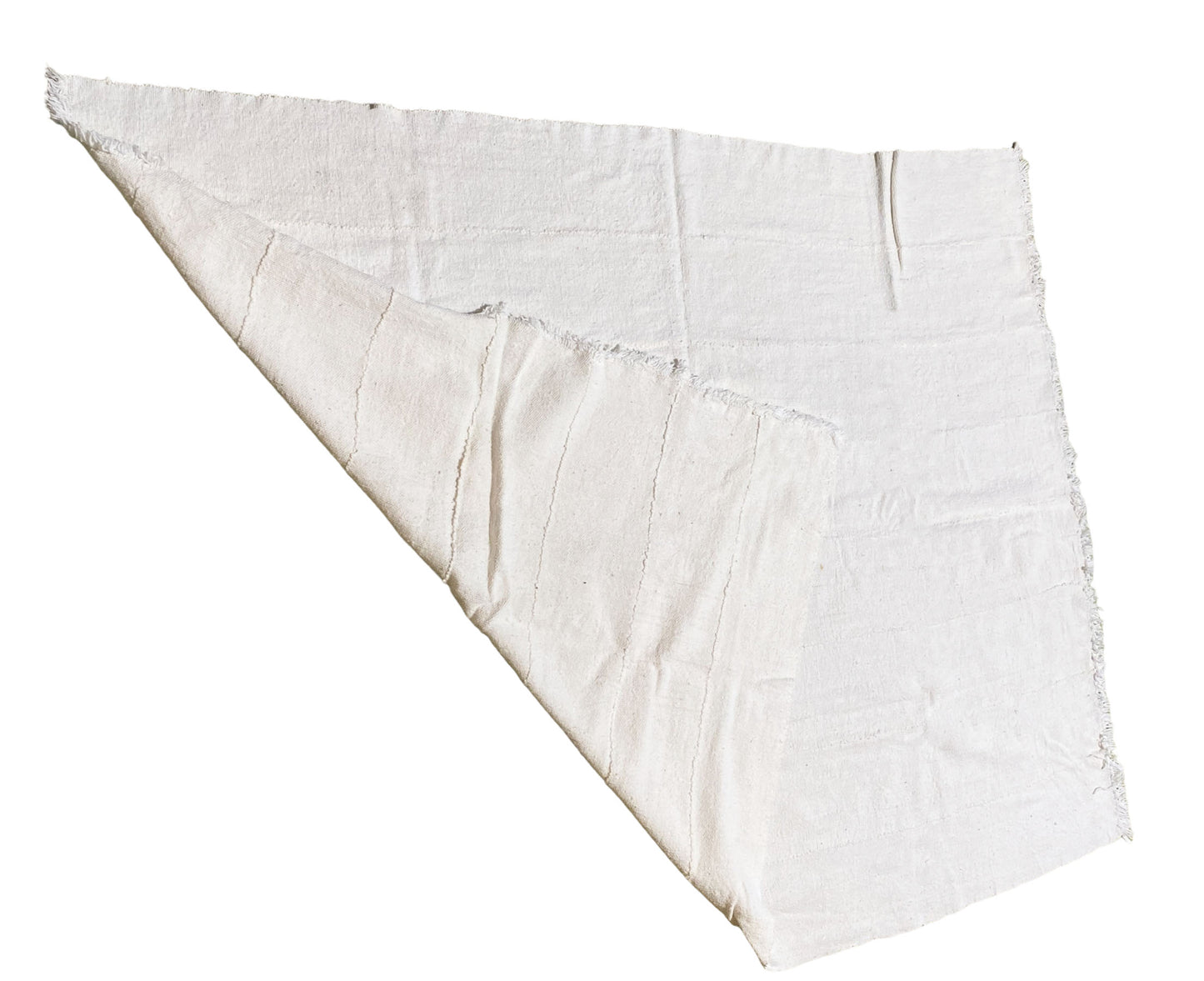 African Plain White Mud Cloth /Bogolan Textile Mali 41" by 64" # 573