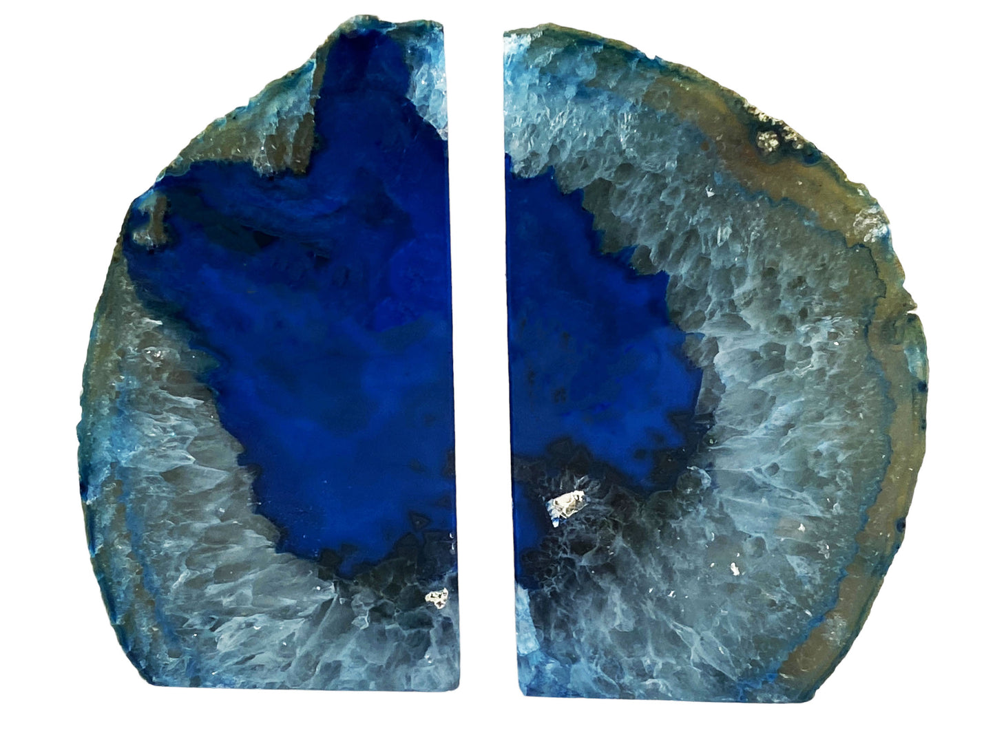 #5849 Blue Agate Geode Quartz Crystal  Brazilian Stone Dyed