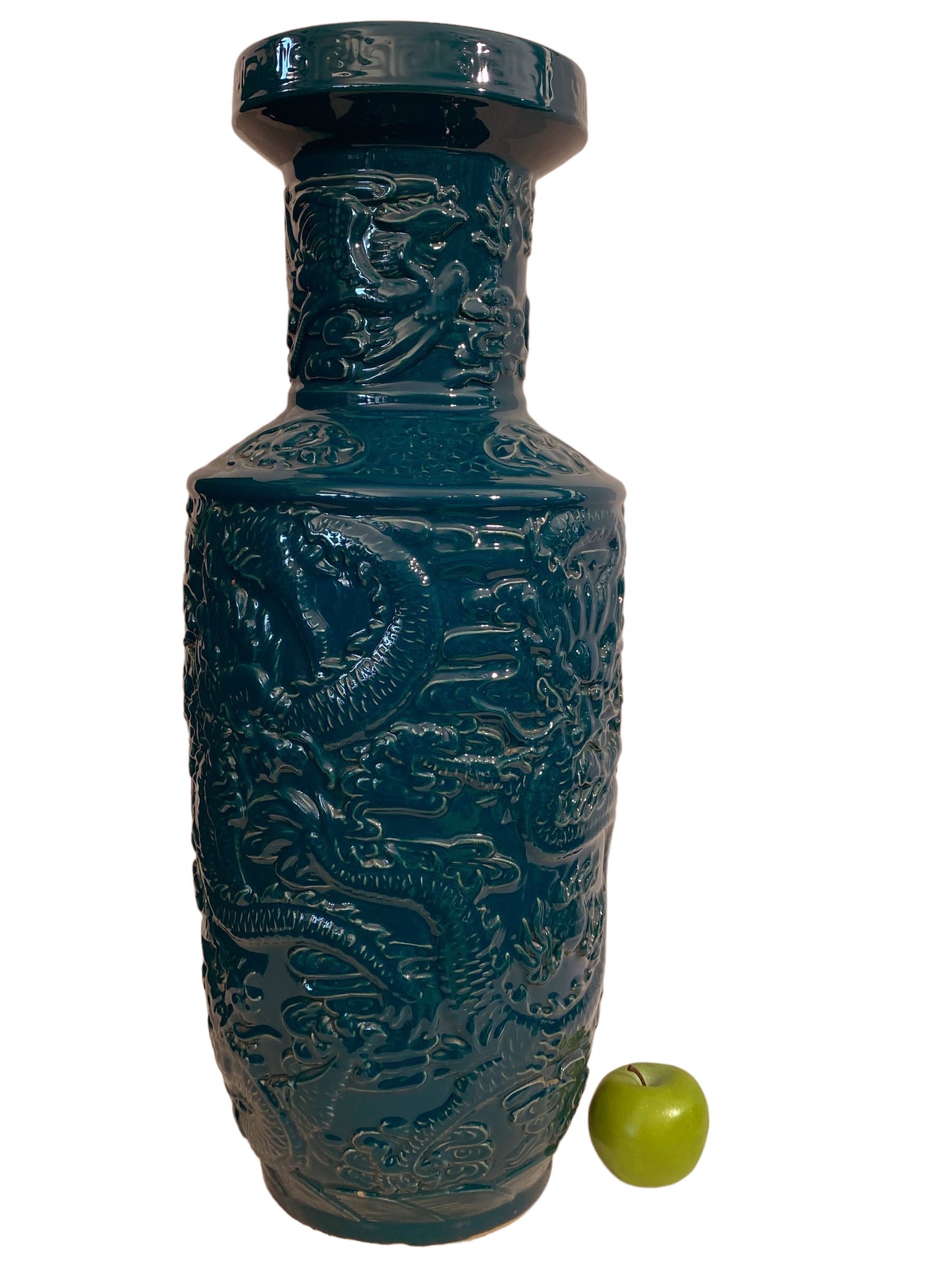 #5770 Chinoiserie Large Porcelain Dragon Vase 26" H