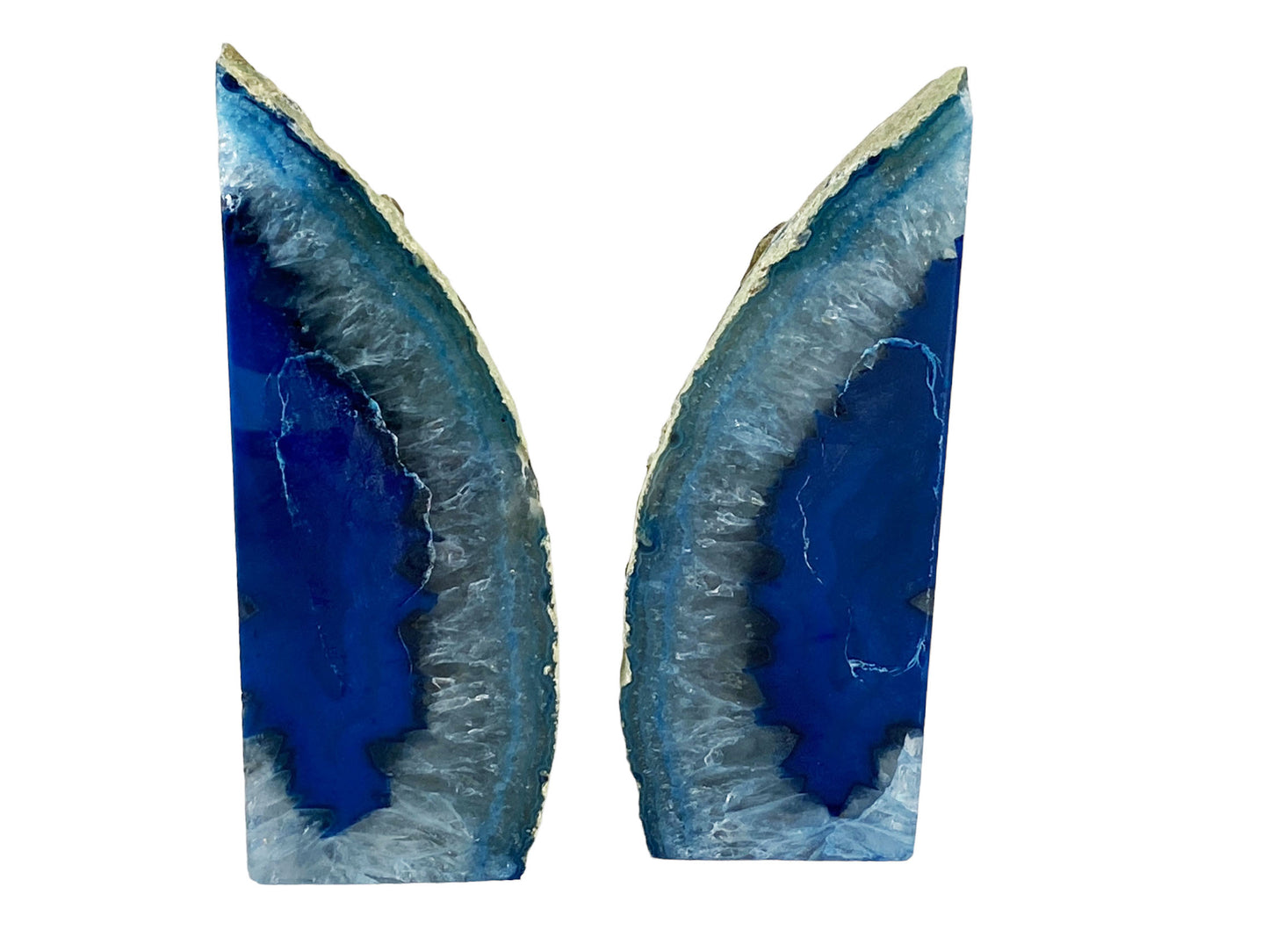 #5849 Blue Agate Geode Quartz Crystal  Brazilian Stone Dyed