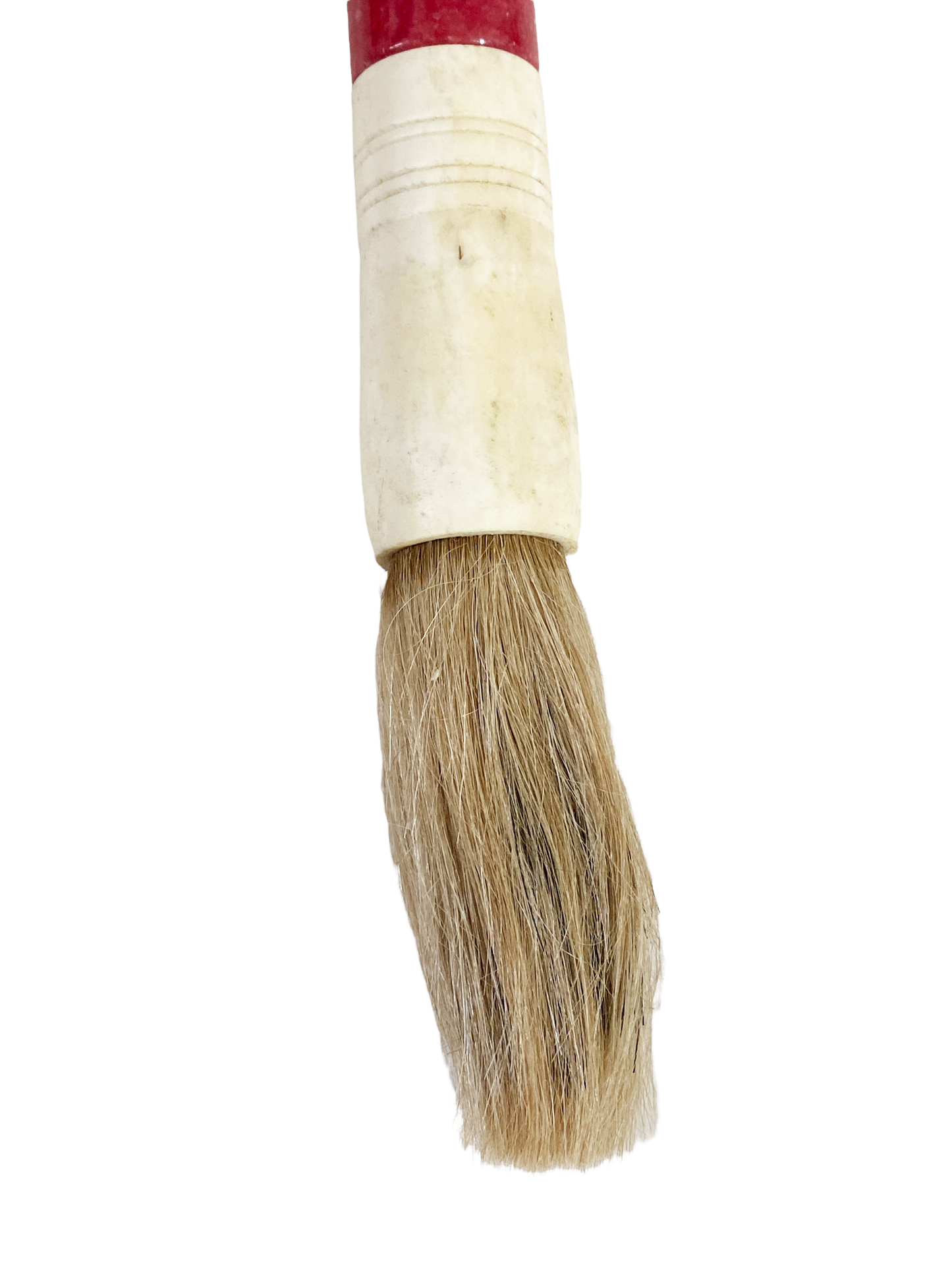 #4155 Chinoiserie Soapstone and Bone Calligraphy Brush 13.5" H