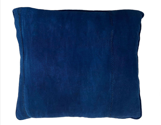 #5498  African Custom Made Solid Indigo  cloth Pillow 17"
