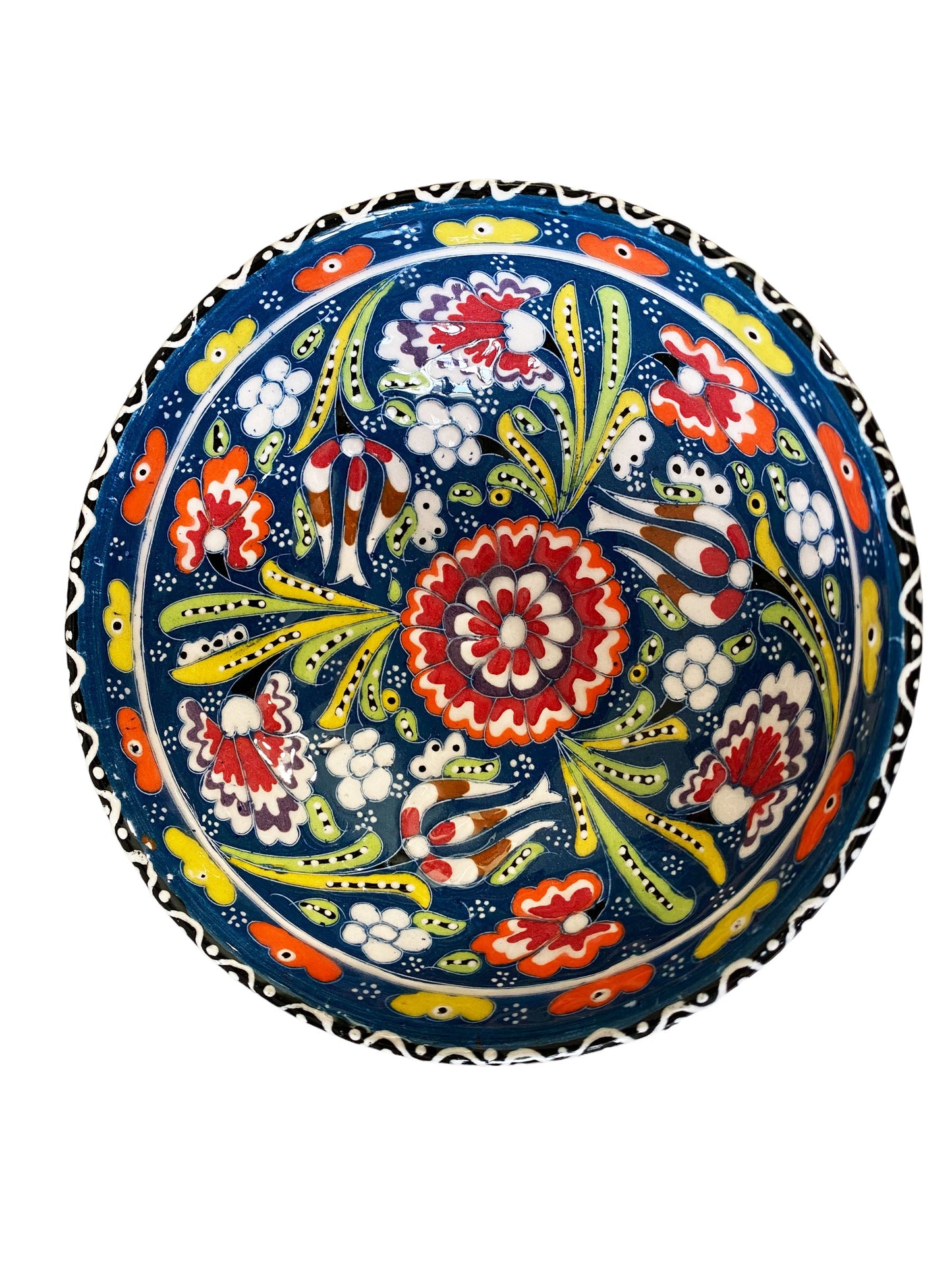 #5637 Handpainted Turkish Mezze Serving Bowl 6.25" Diameter