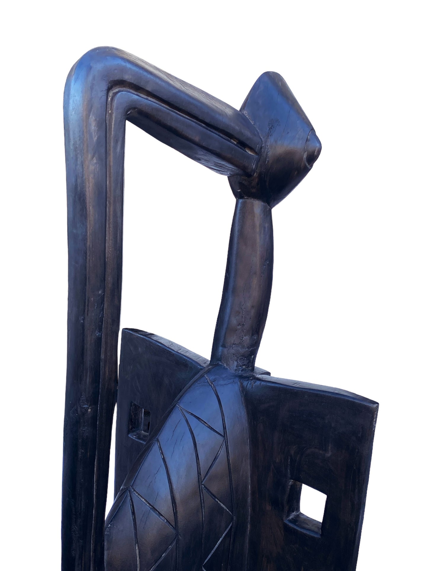 #7110 Huge Sculpture of Senufo Bird Statue Cote d'Ivoire 71.5" H